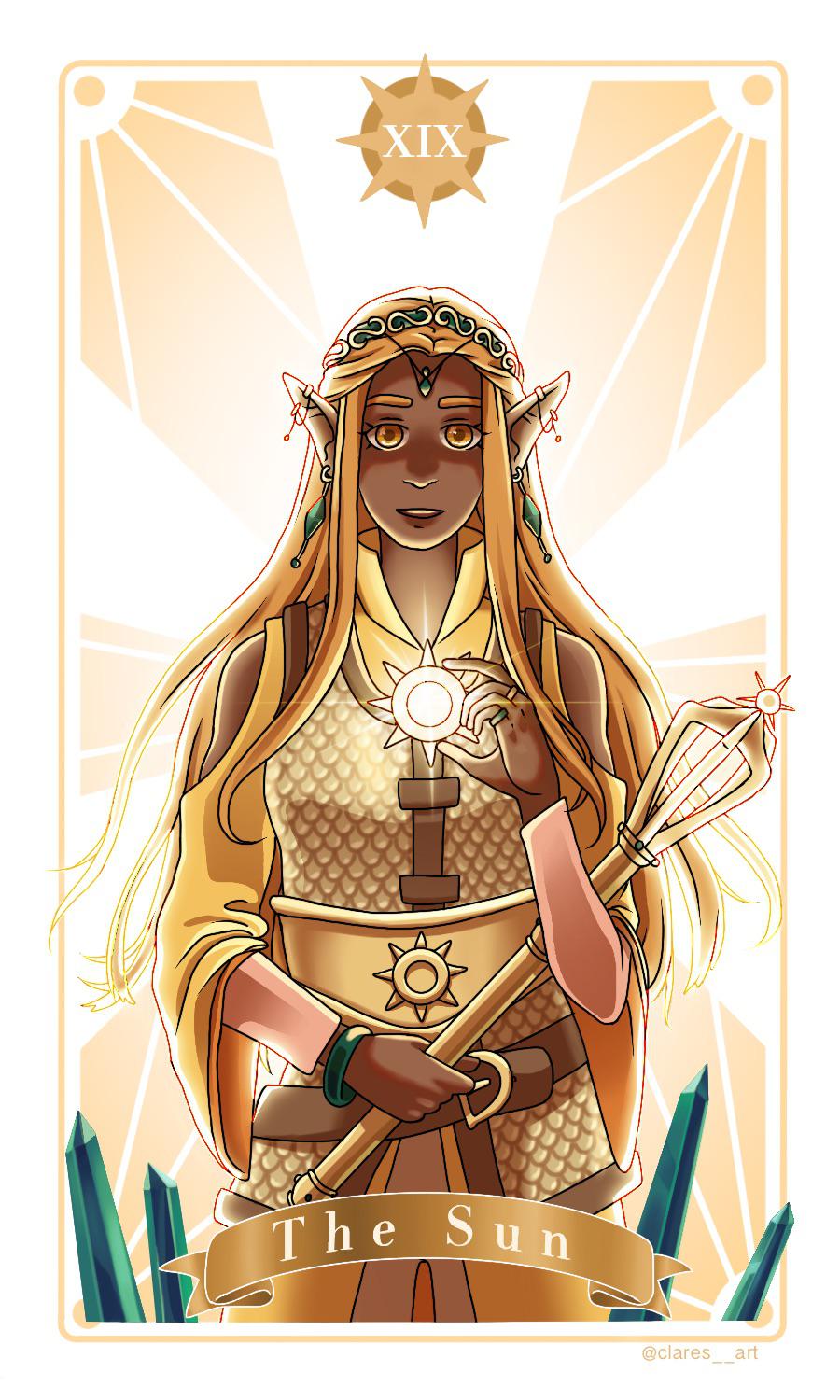 [OC] [ART] D&D Tarot Card Design The Sun r/DnD