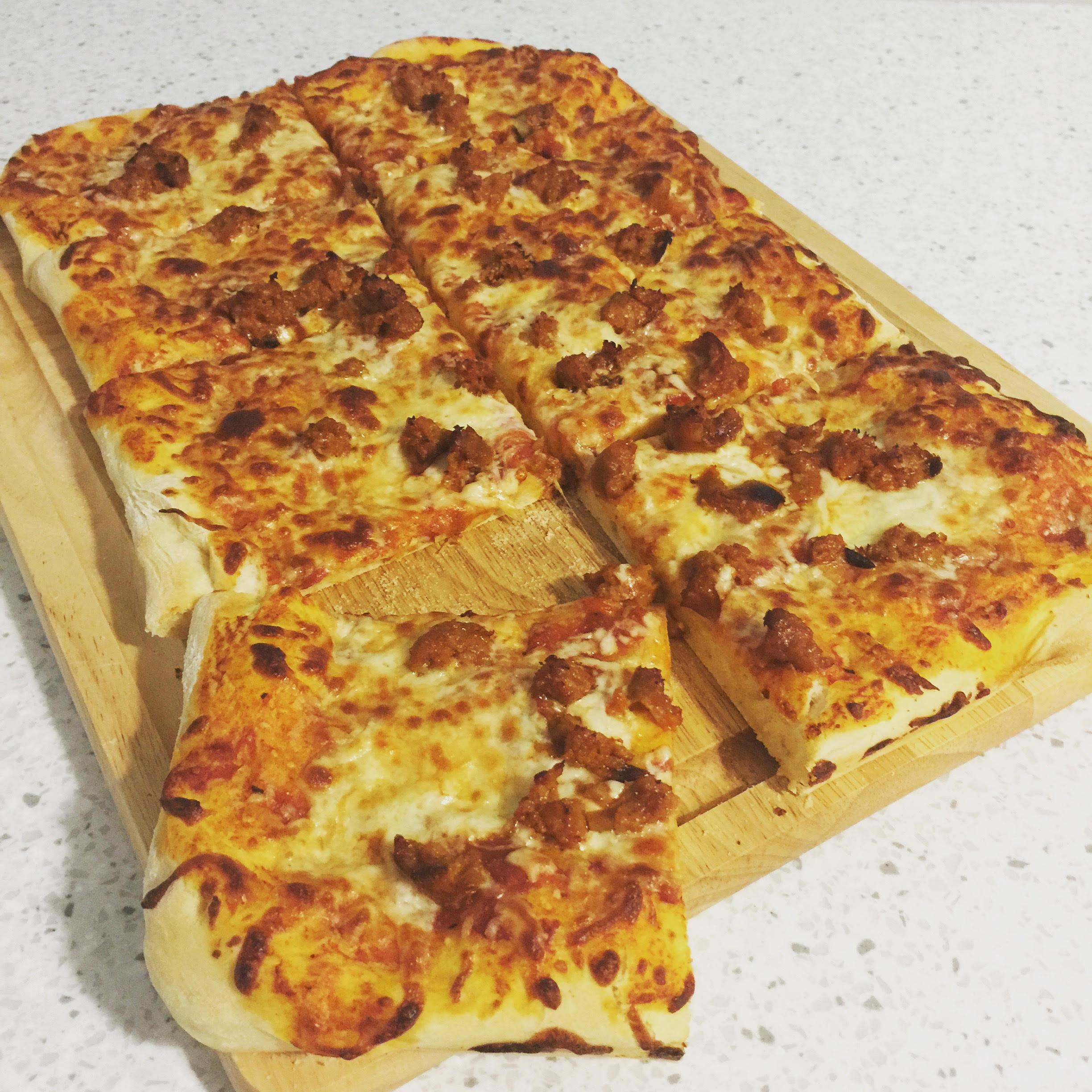 Pizza Boy First Sicilian pizza (w/sausage)