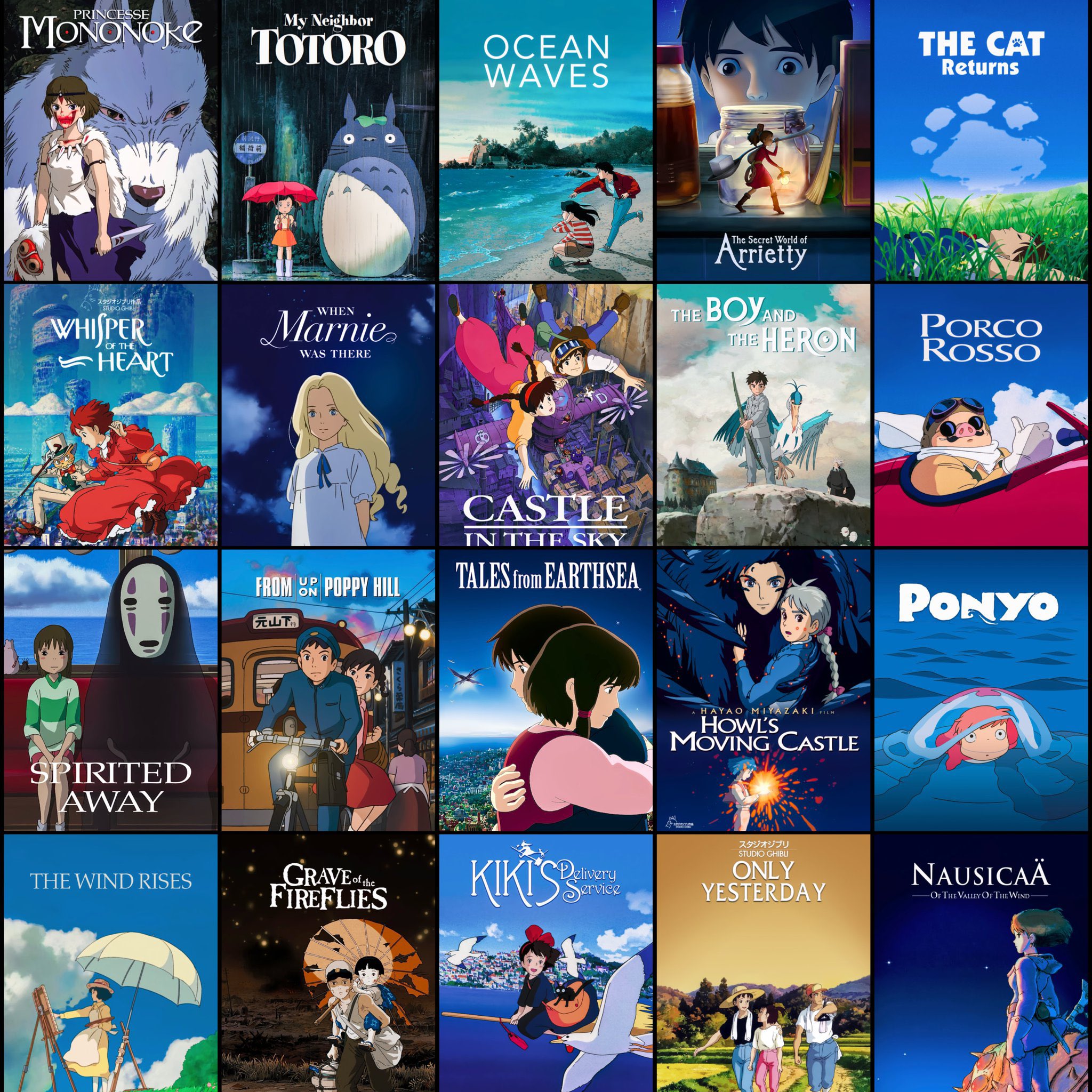 What's your top 5 favorite Ghibli movies?