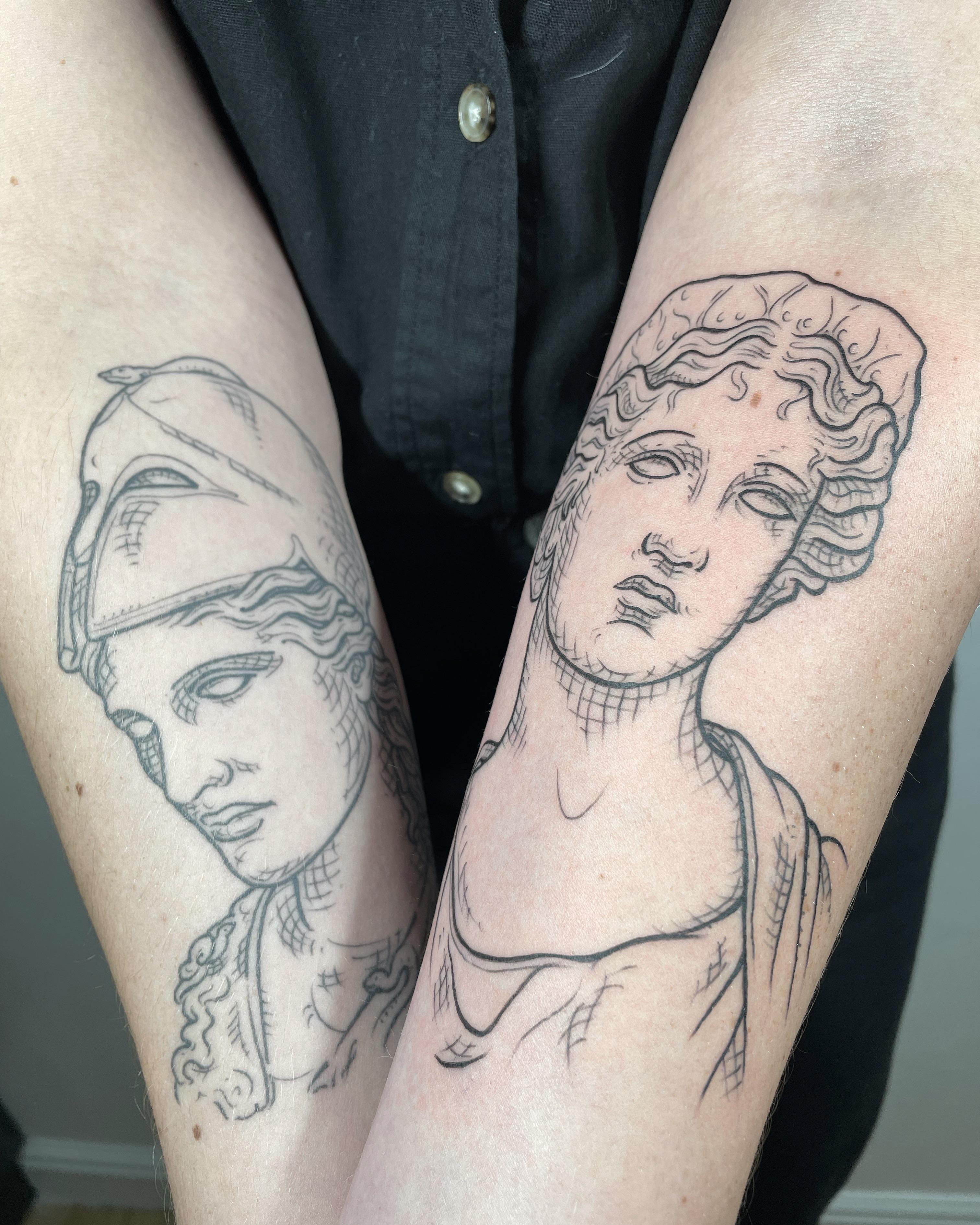 Greek God Statue Tattoo