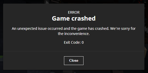 trying to open Minecraft and it says exit code 0. It also happens on vanilla but half the