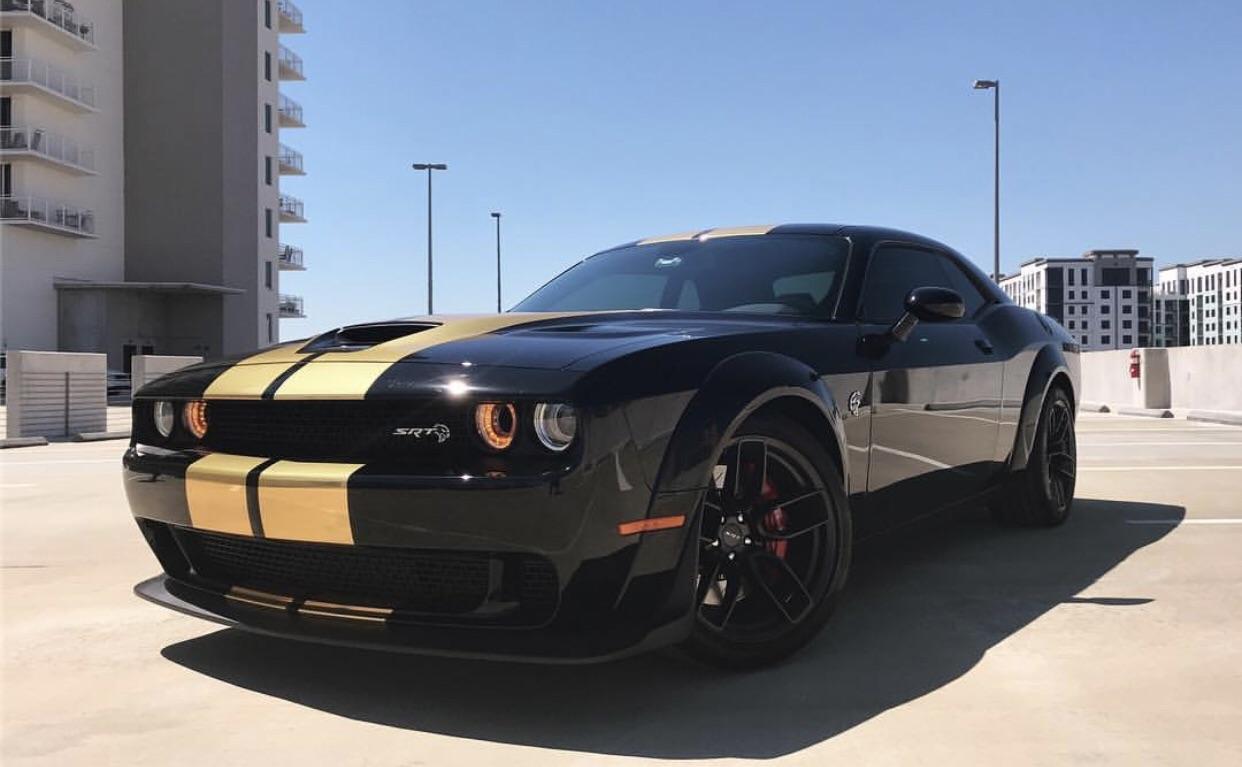 Got gold chrome stripes put on the Hellcat, thoughts? r/Dodge