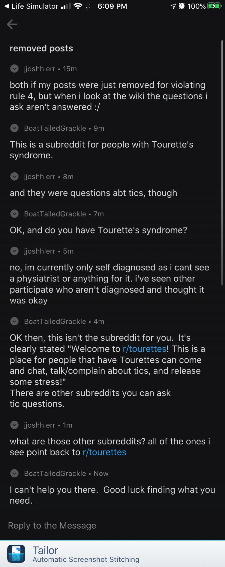 mods deleted my posts because i havent been diagnosed. i asked about
