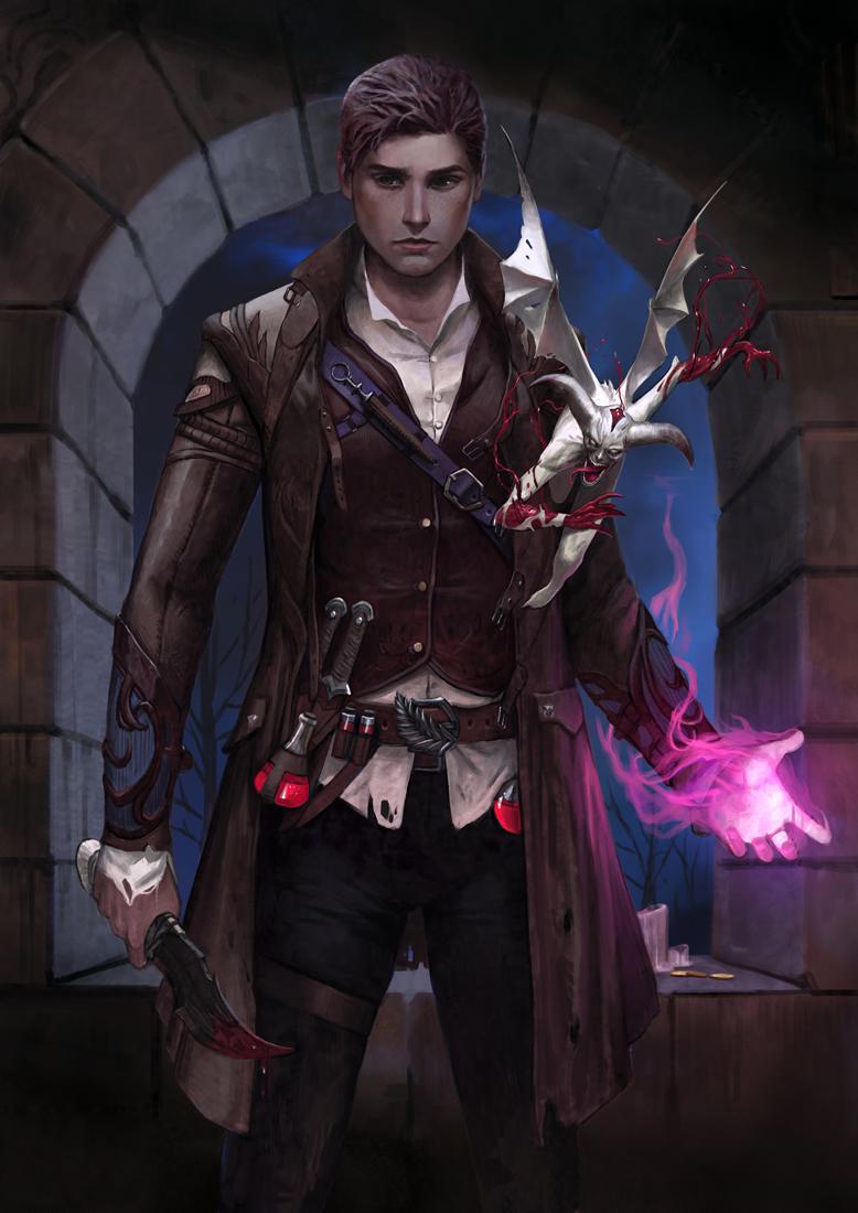 A Pact of the Chain Warlock and his Imp DnD