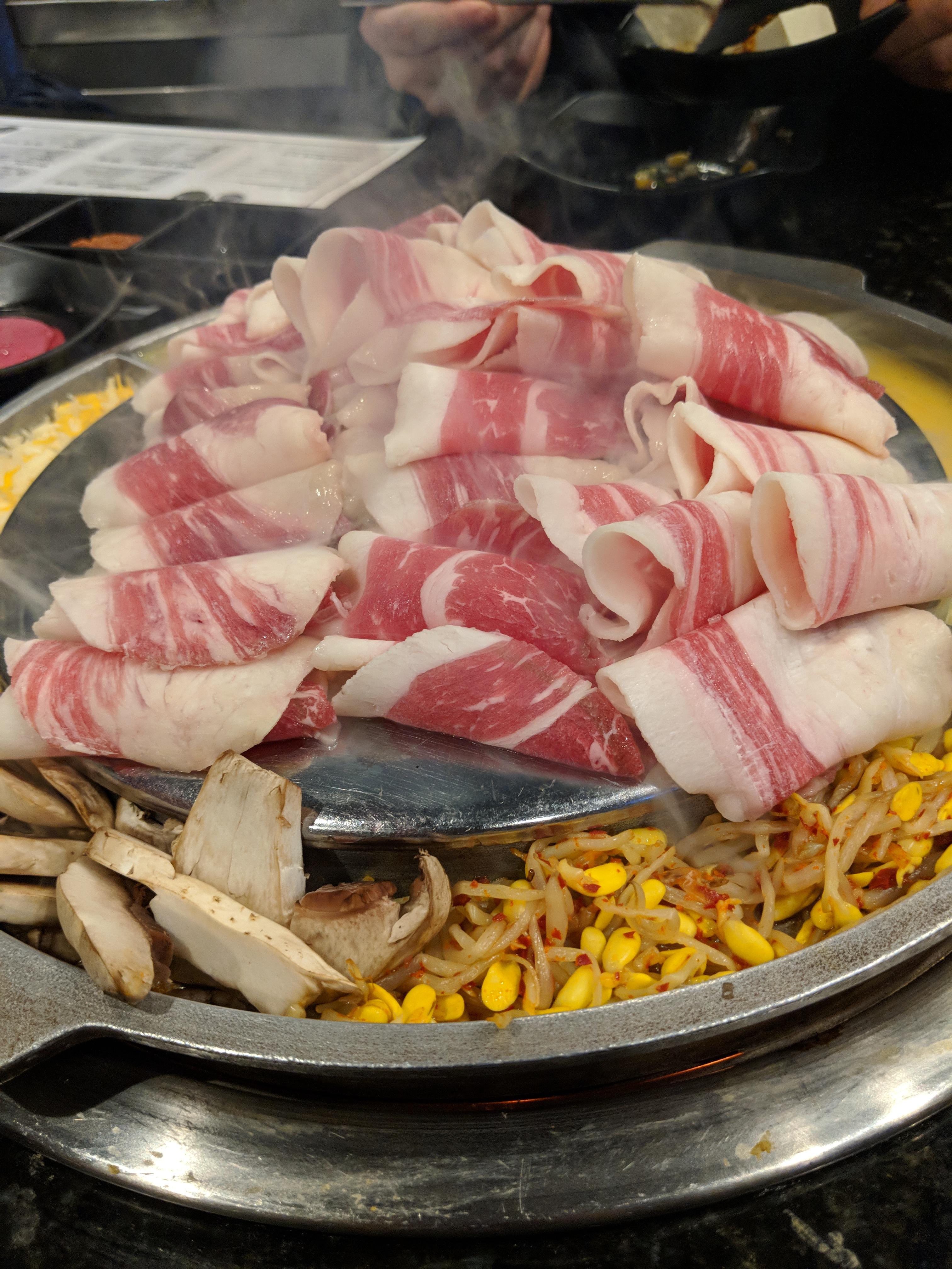 [I ate] Korean BBQ. Sliced brisket pictured here. r/hotsauce