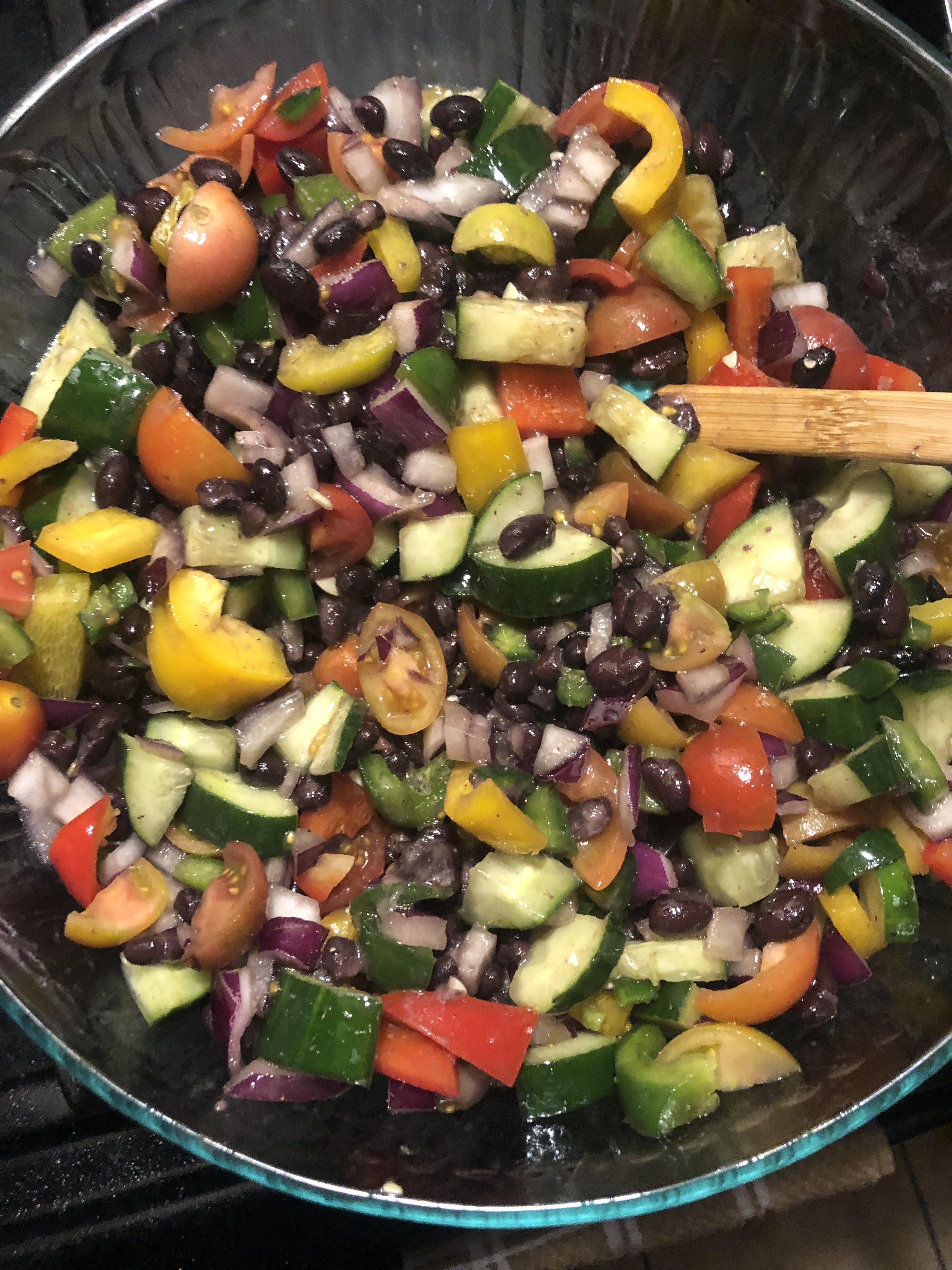 Veggie black bean salad for a snack this week. r/HealthyFood