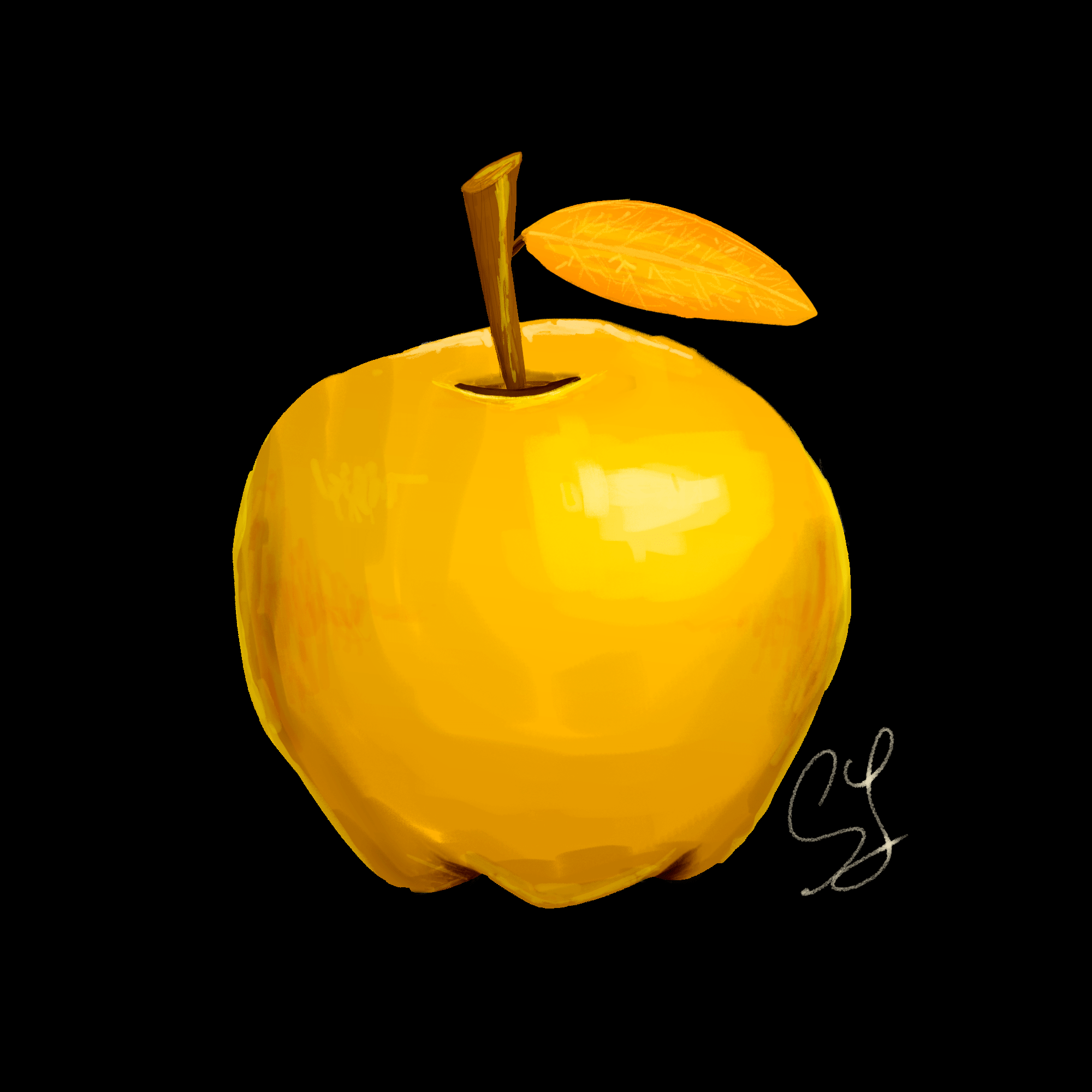 Golden Apple (OC) digital painting 2000x2000 r/drawing