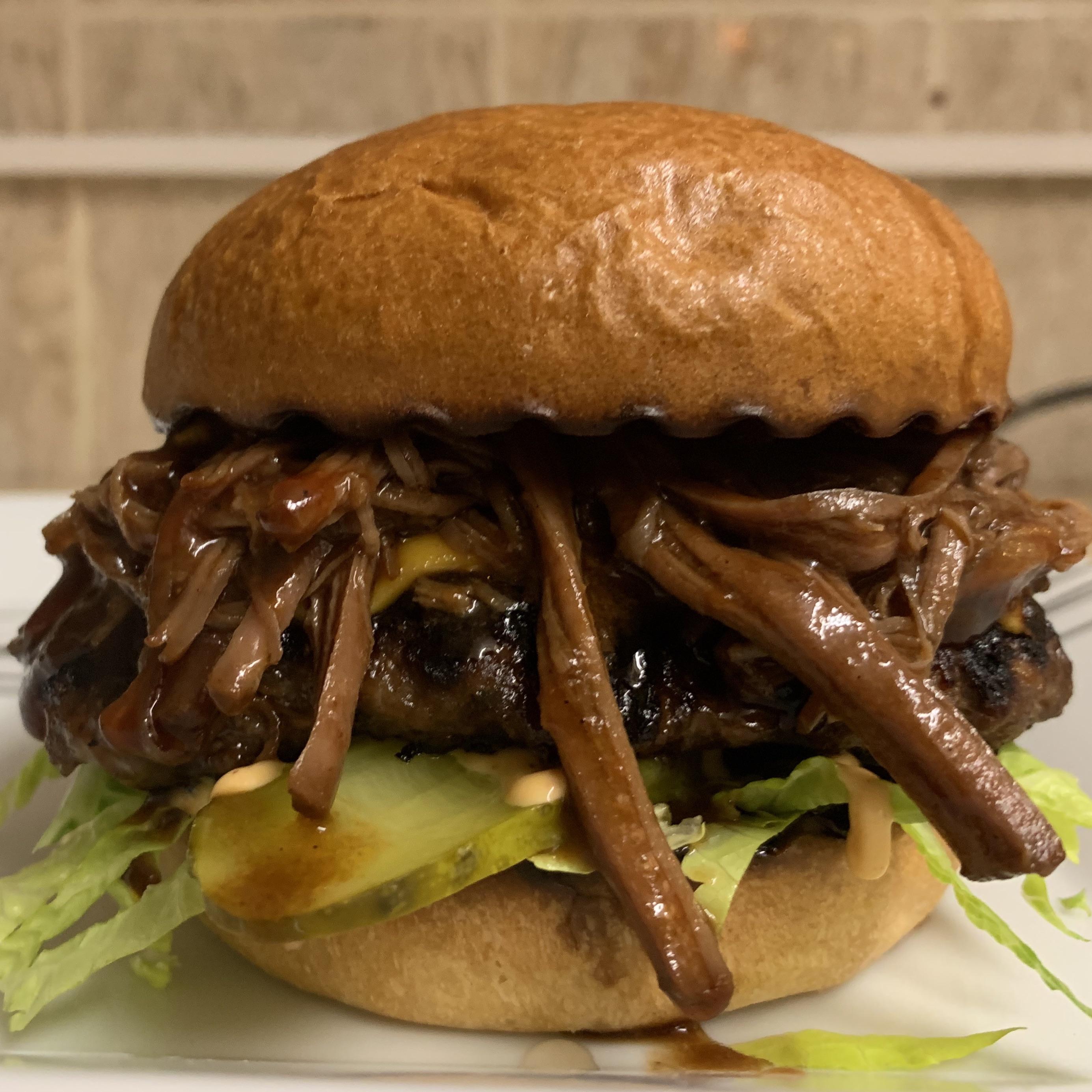 Used some leftover brisket to make a brisket burger! r/burgers