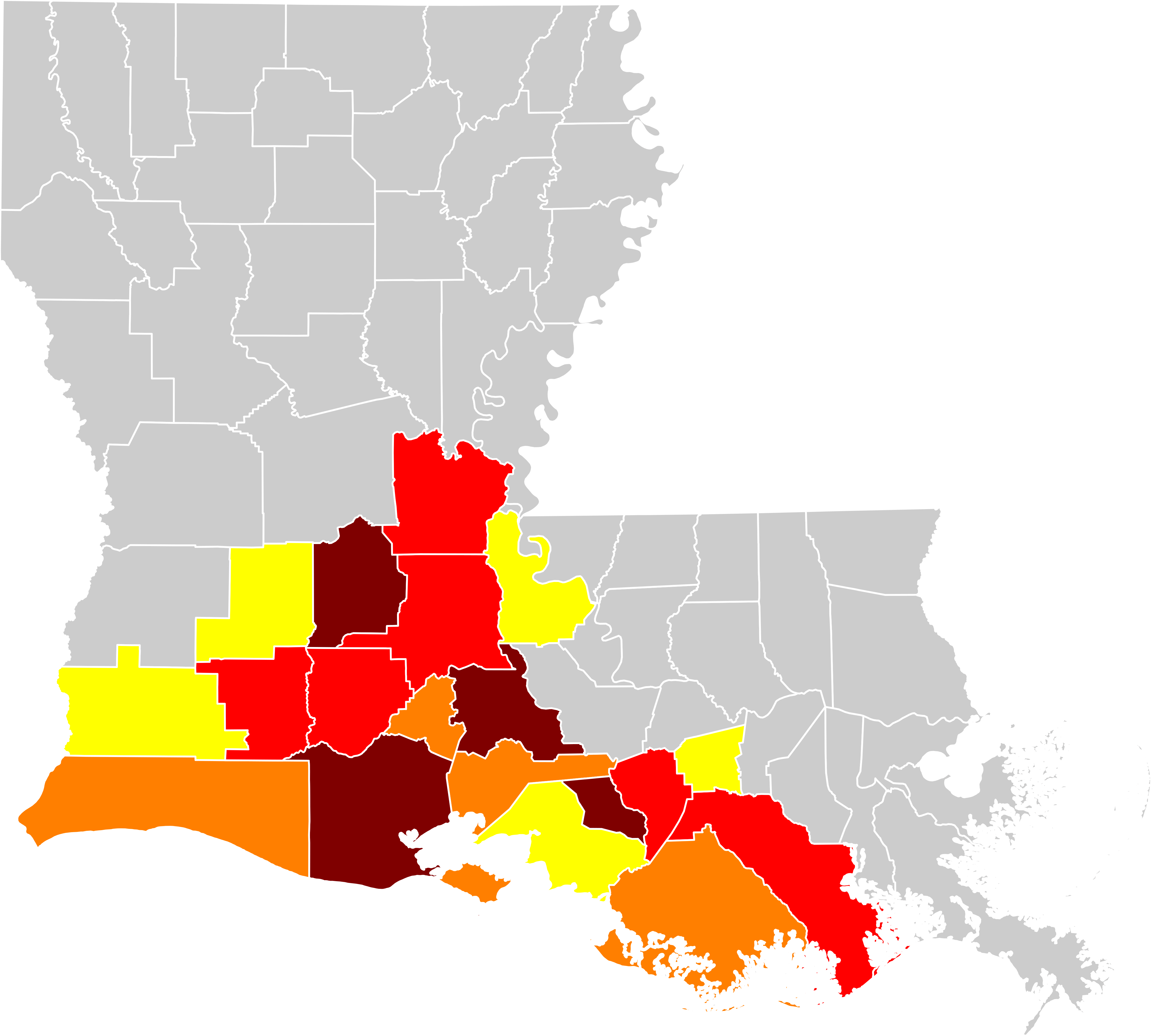 The Francophone population of Louisiana, by parish/La population