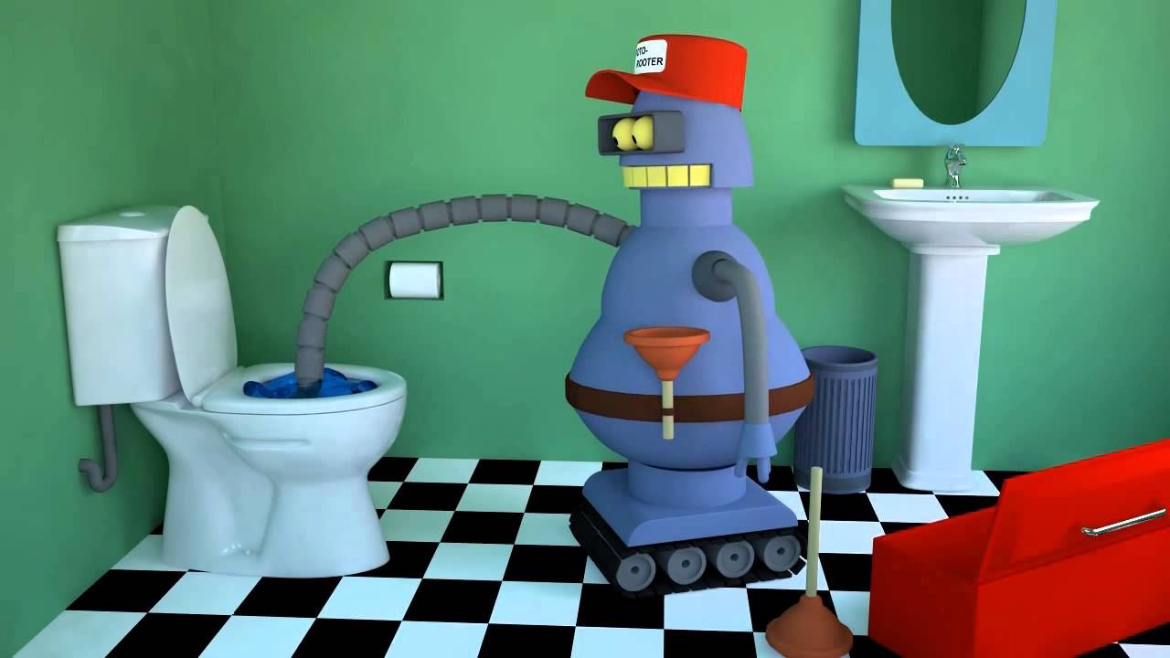 Call RoboRooter when you flush your towel... futurama