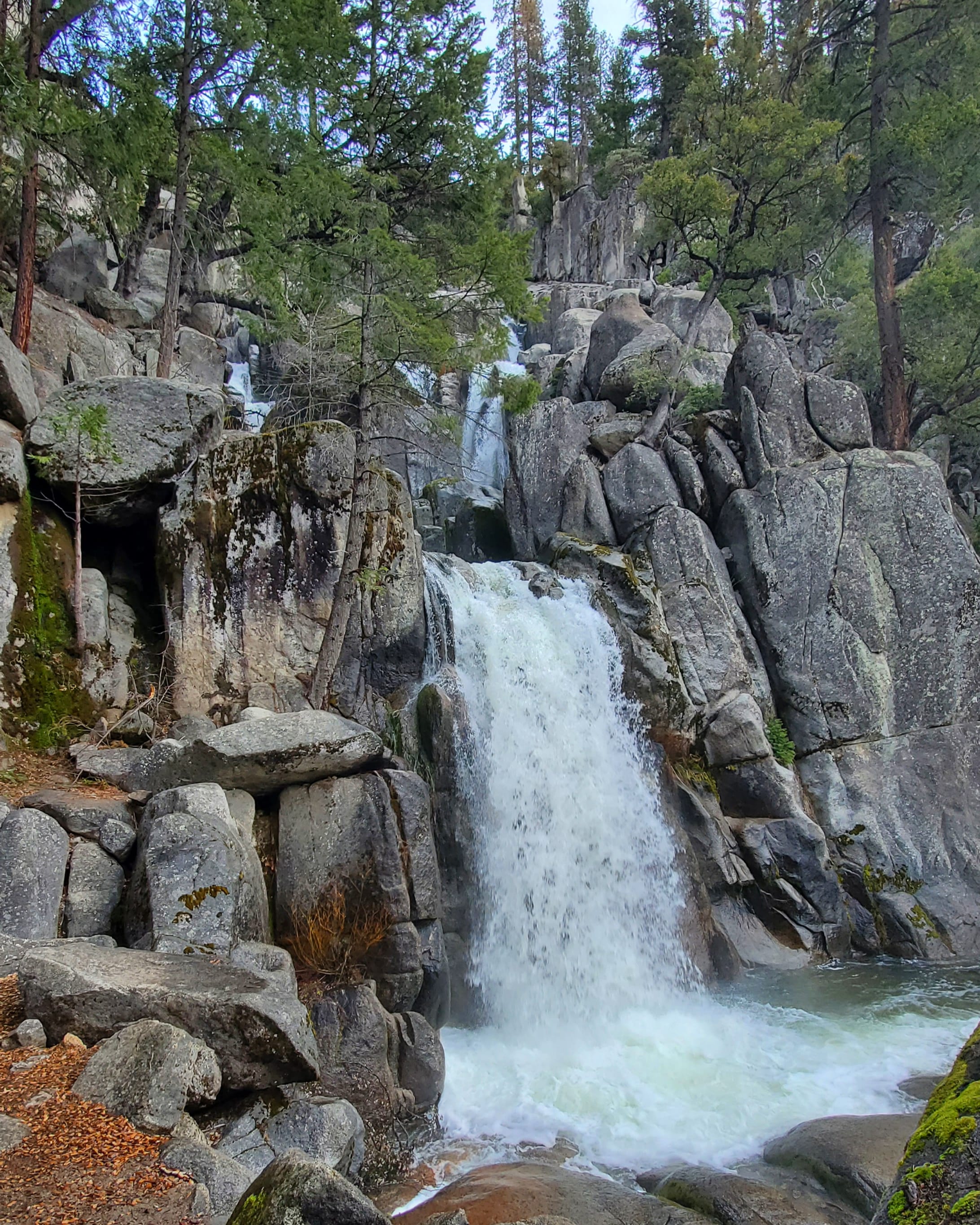 Fresh snow melt at Lower Chilnualna Falls, Yosemite National Park, CA
