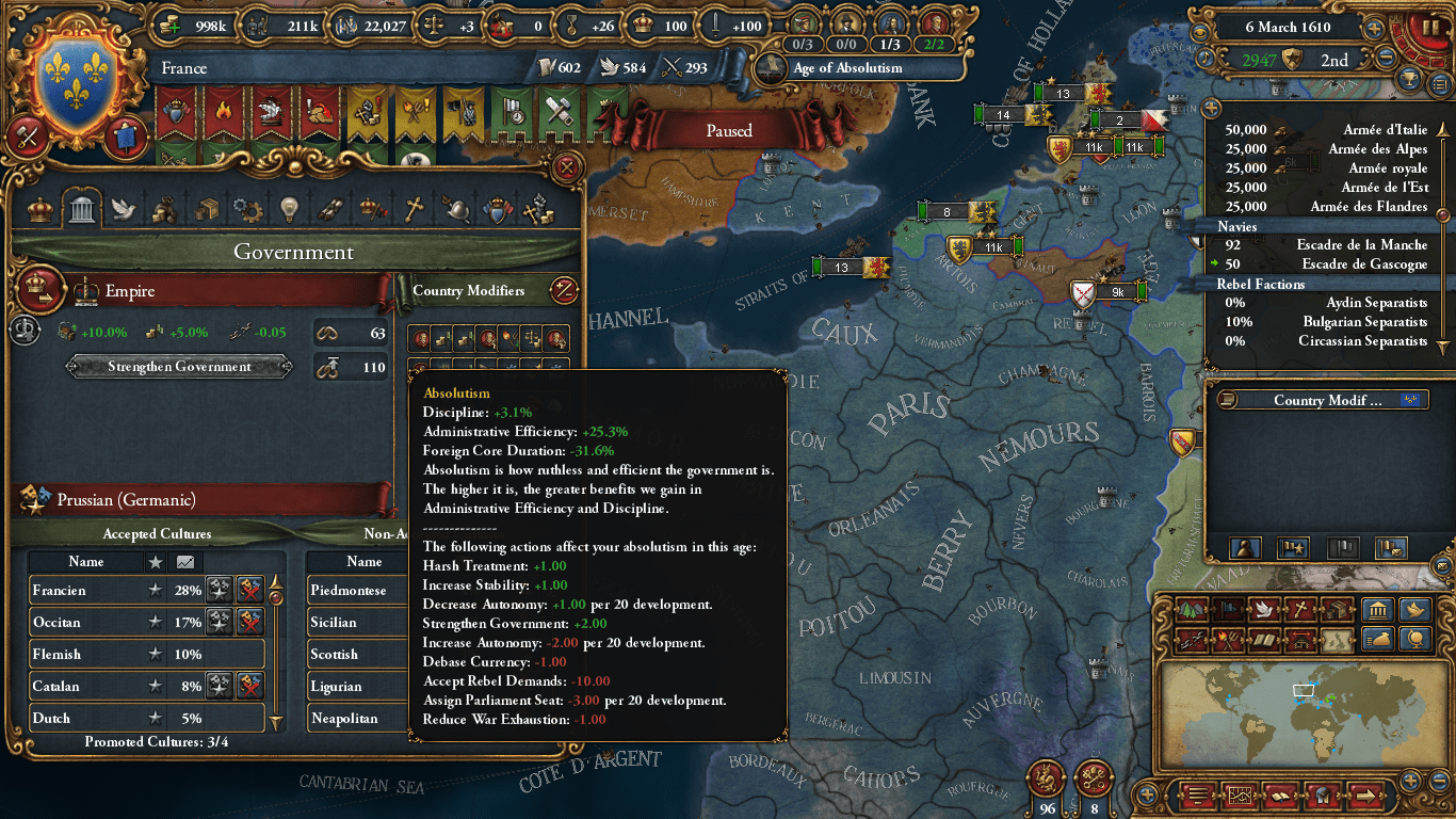 [1.21] 63 Absolutism just One month into the Age of Absolutism r/eu4