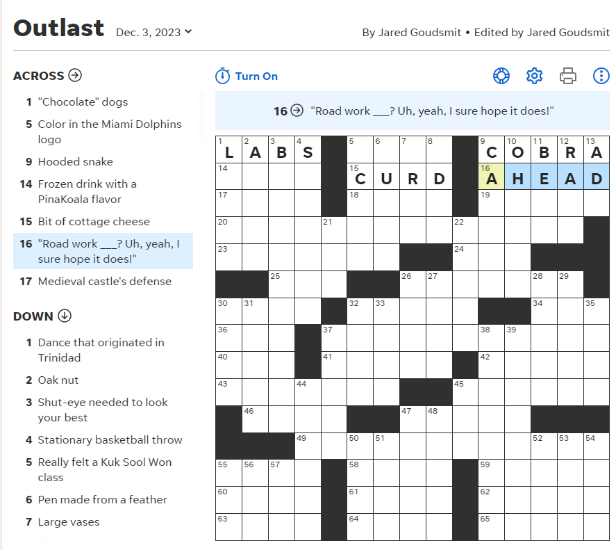 A familiar phrase in today's USA Today Crossword r/DrewGooden