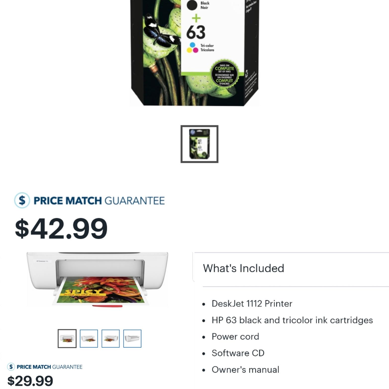 The ink for this HP printer cost 1.4x more than just buying a new