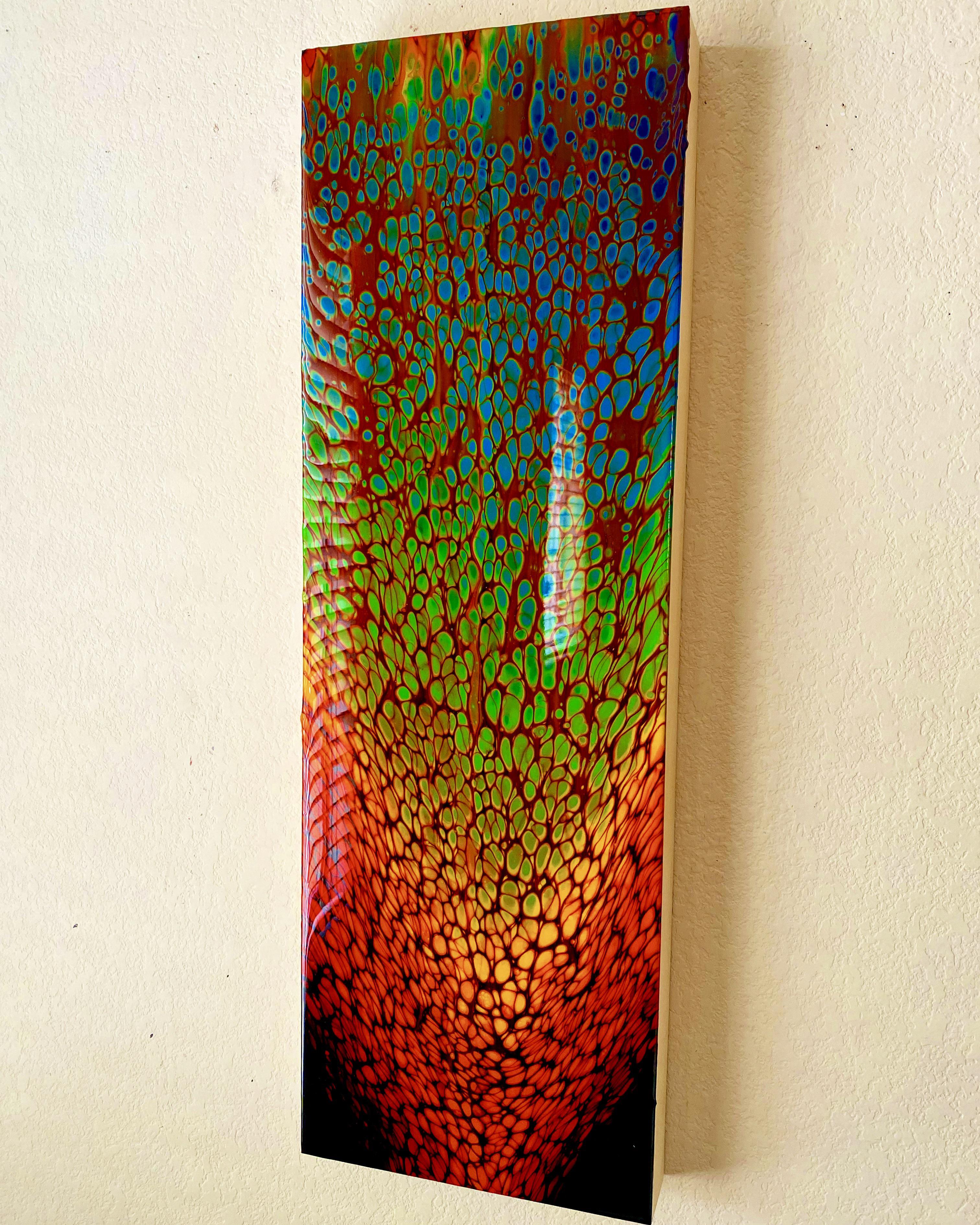 10"x30" acrylic pour on wood, resin finish r/ResinCasting