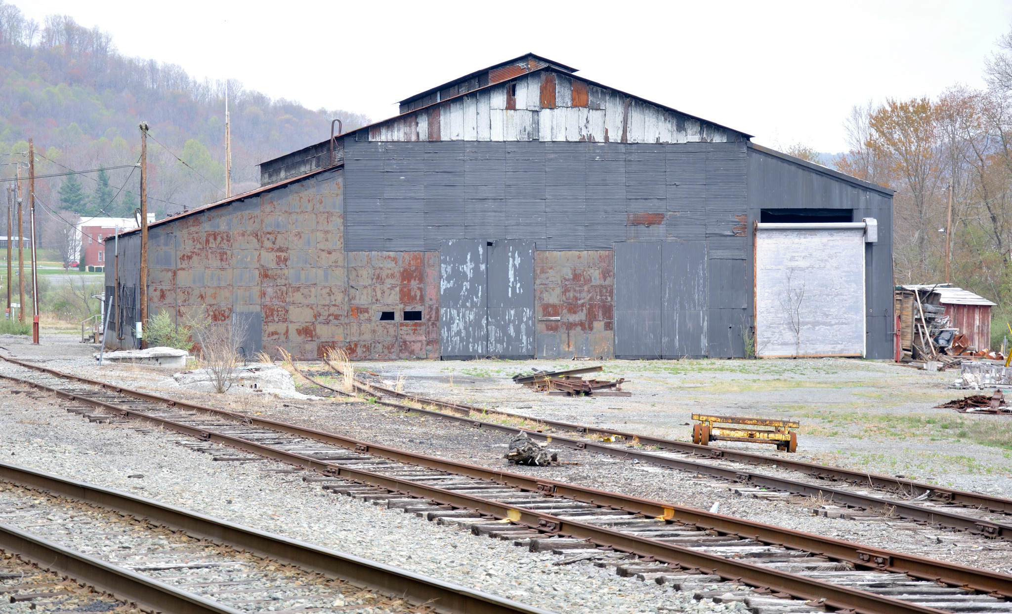 The abandoned shops of the Nicholas, Fayette & Greenbrier Railroad in