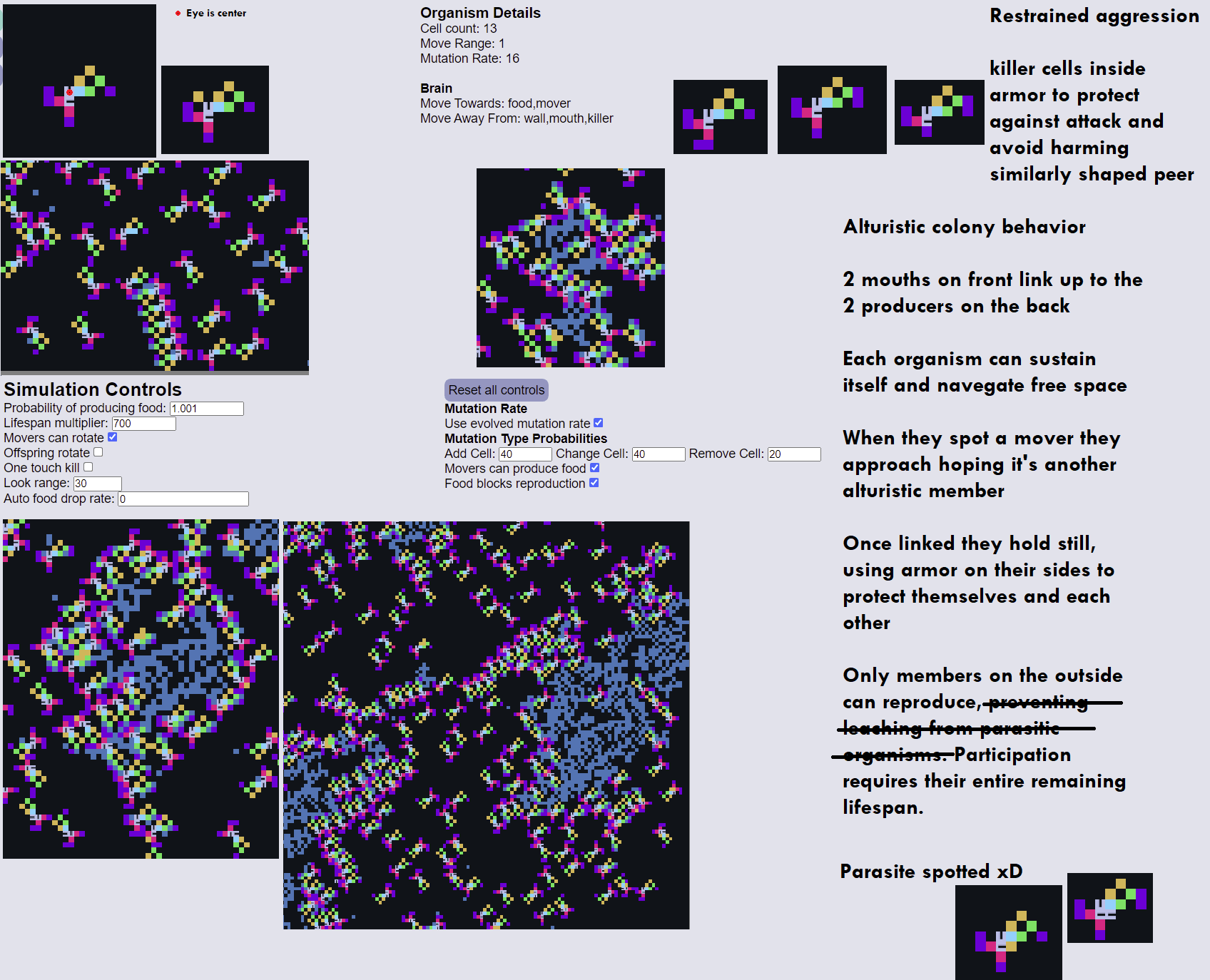 Emergent behavior spotted in The Life Engine : r/cellular_automata