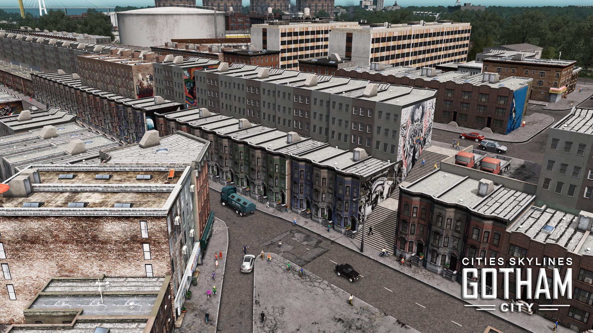 Gotham city slum area r/CitiesSkylines