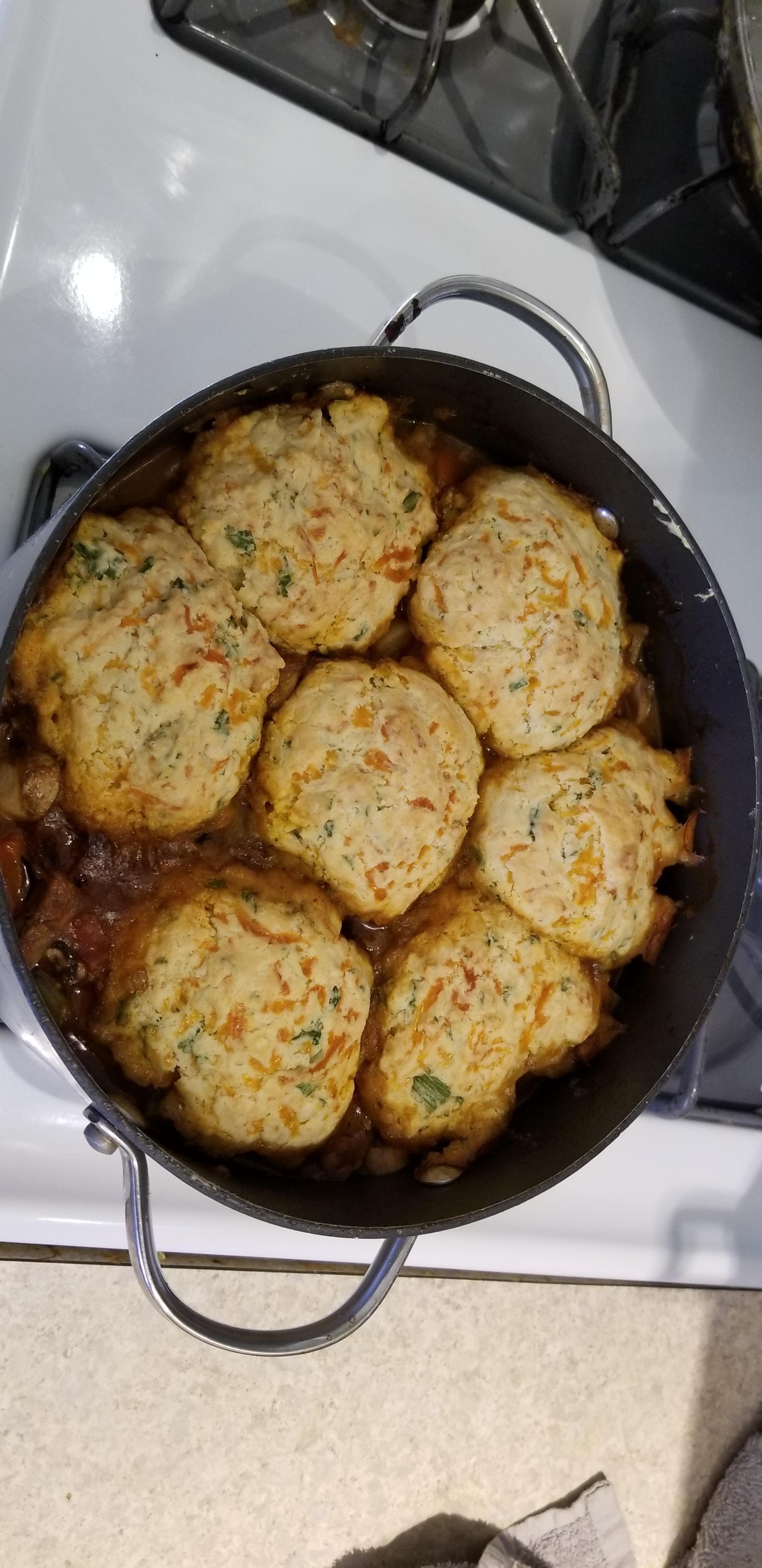 [Homemade] Guinness beef stew with cheddar herb dumplings r/food