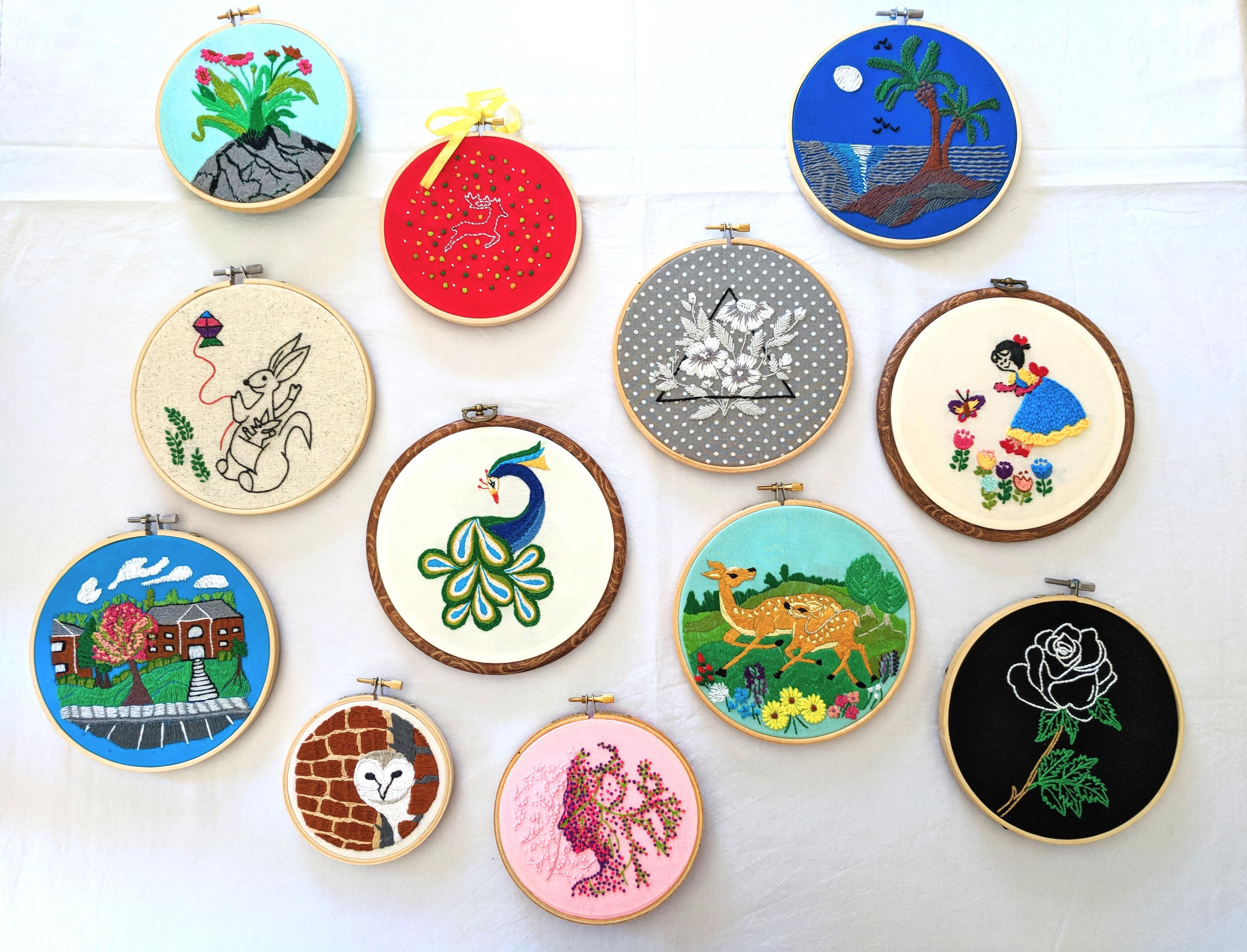 Some of the hand embroidery hoop art I made together r/crafts