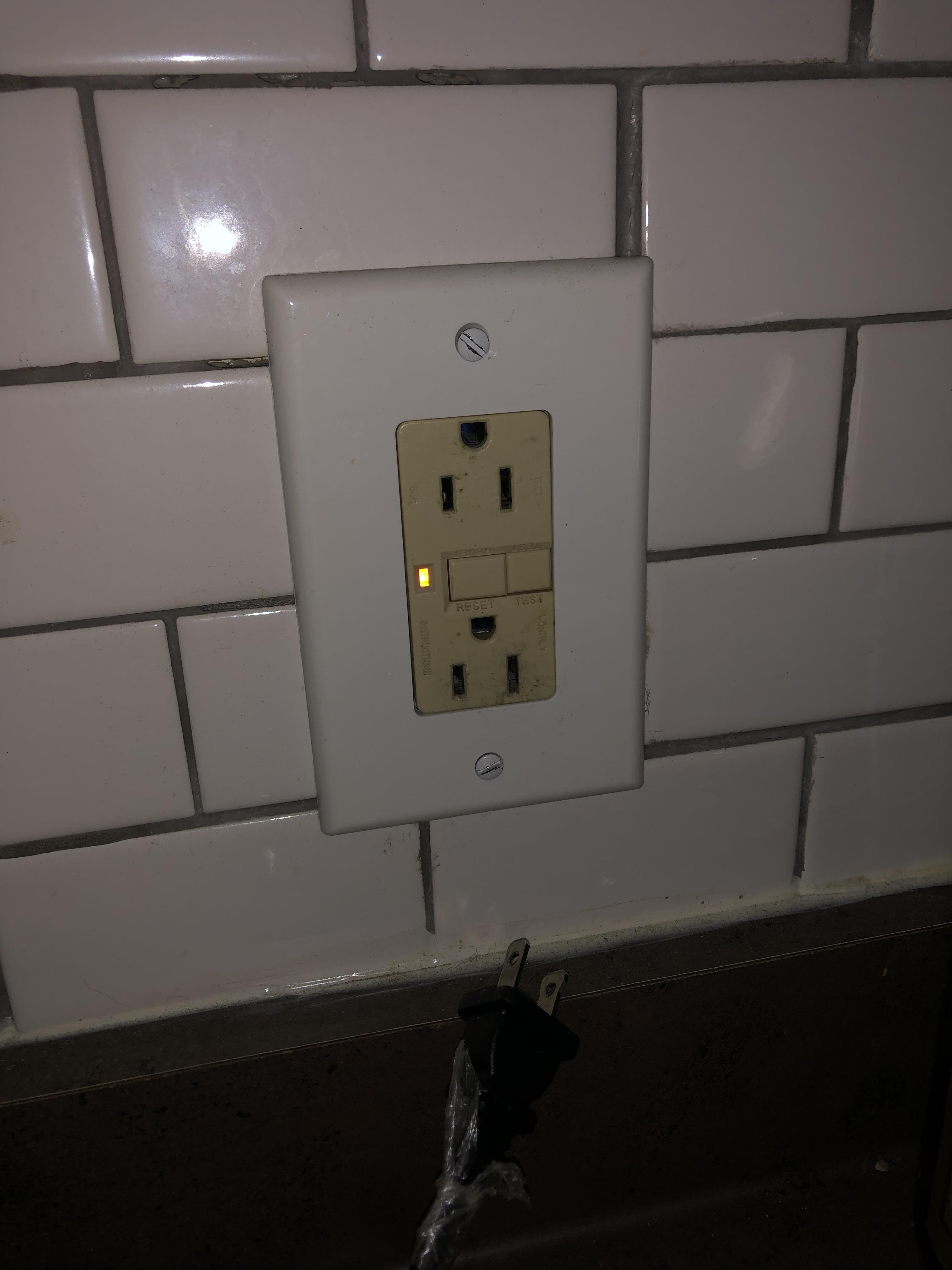 What is going on? Came home, this outlet won’t reset. Reset all house