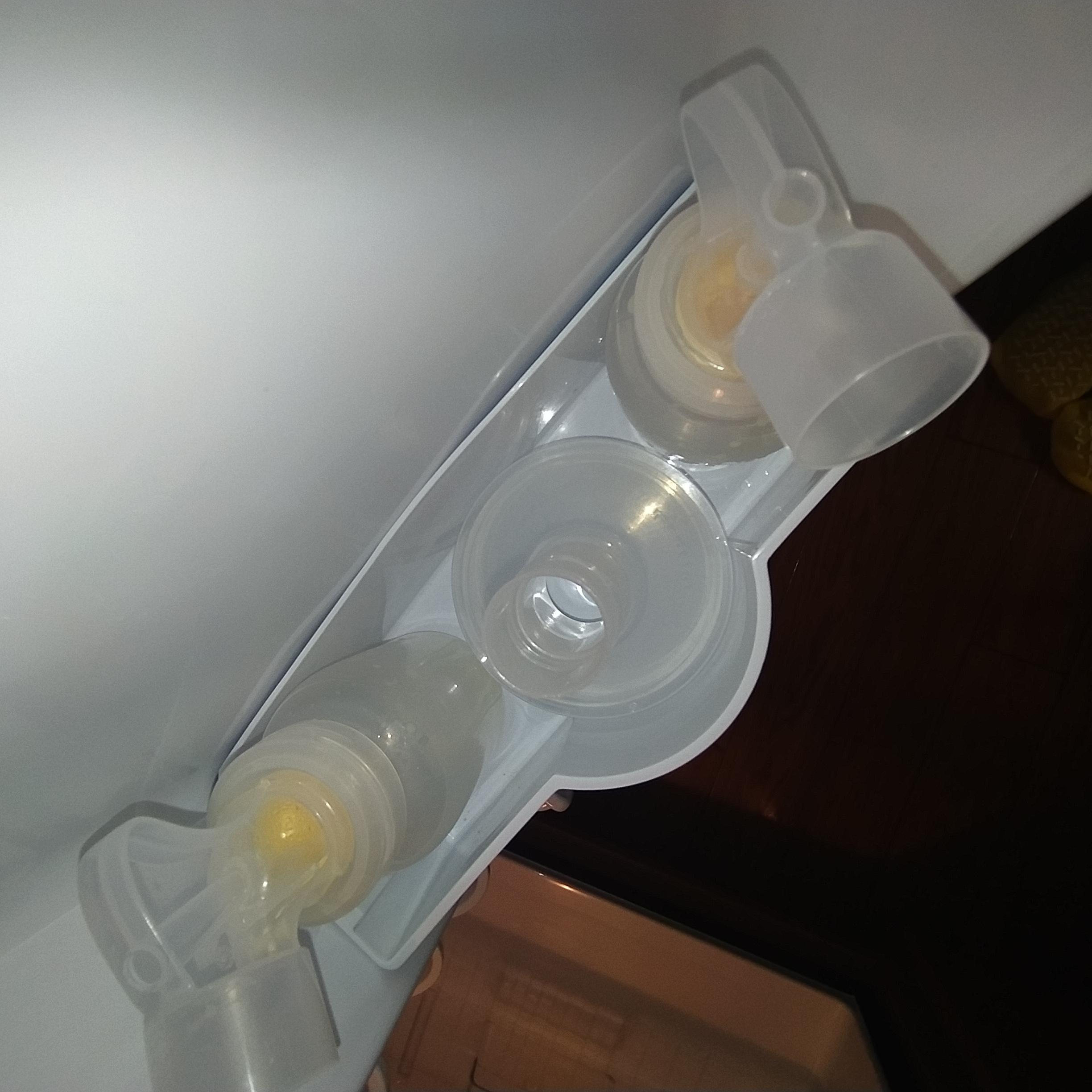 My pump parts in the mini fridge at the hospital. I am convinced this