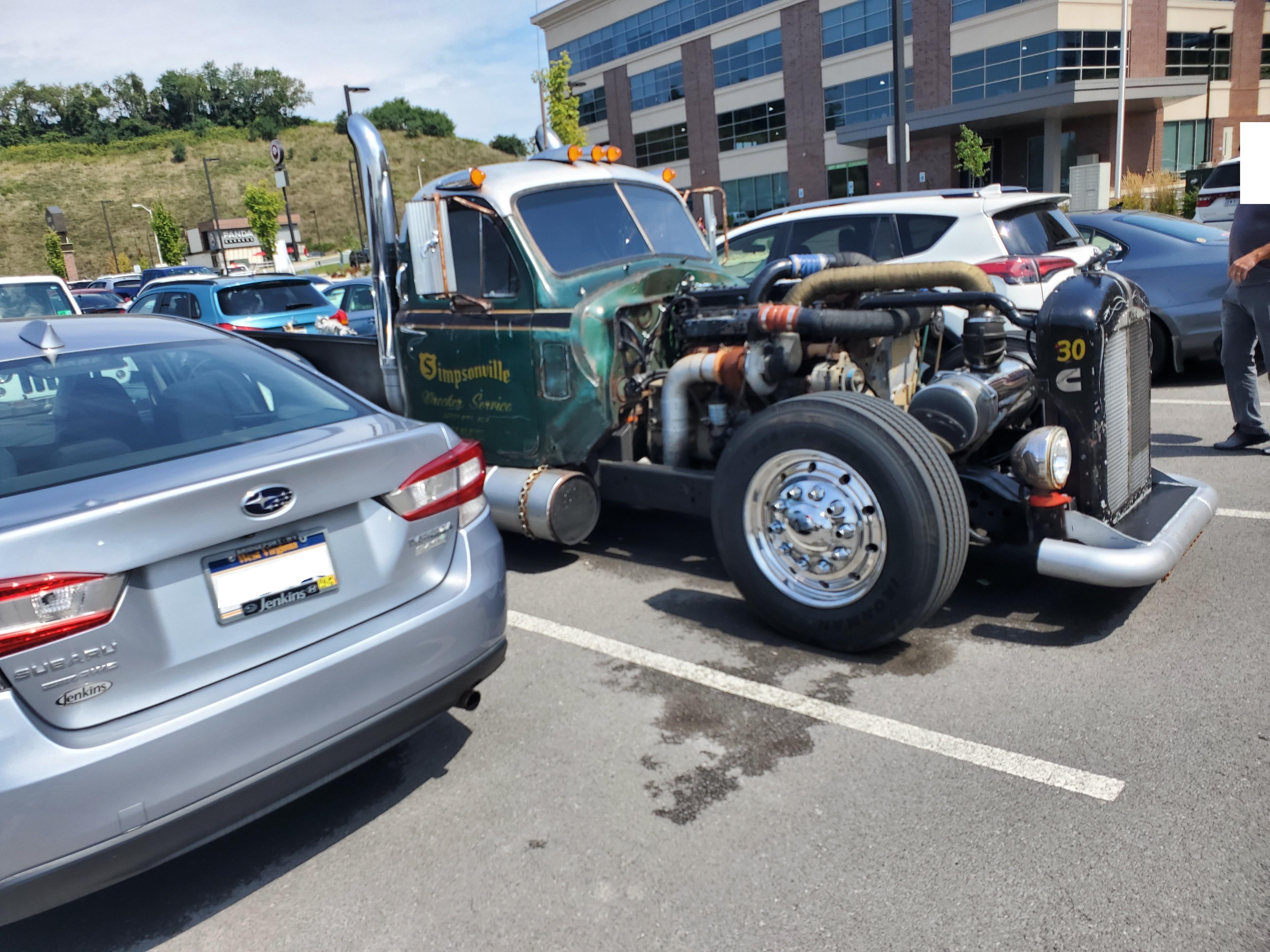 Ratrod truck with a semitruck turbo diesel I saw a couple years ago
