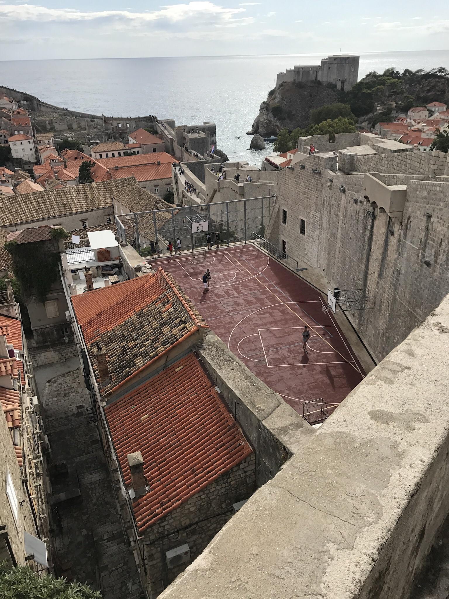This basketball court in old town Dubrovnik mildlyinteresting