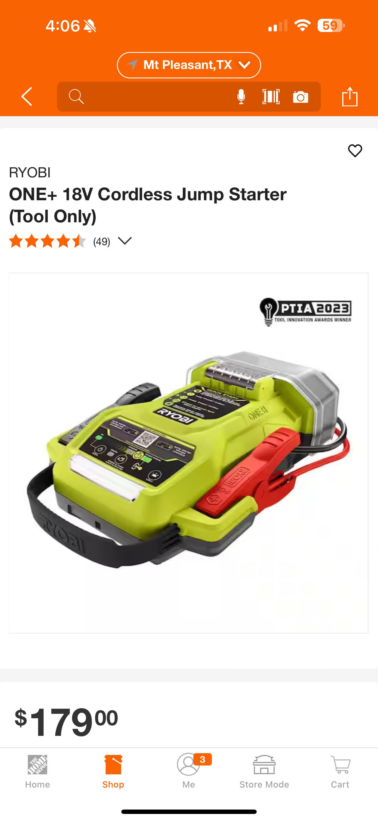 Ryobi 18v Jump Starter r/ryobi