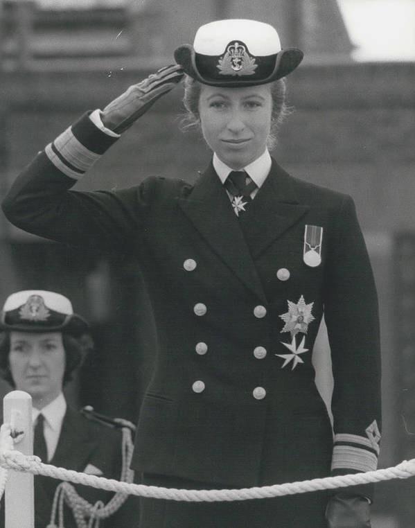 A salute from Princess Anne at a passingout parade in the late 1970s