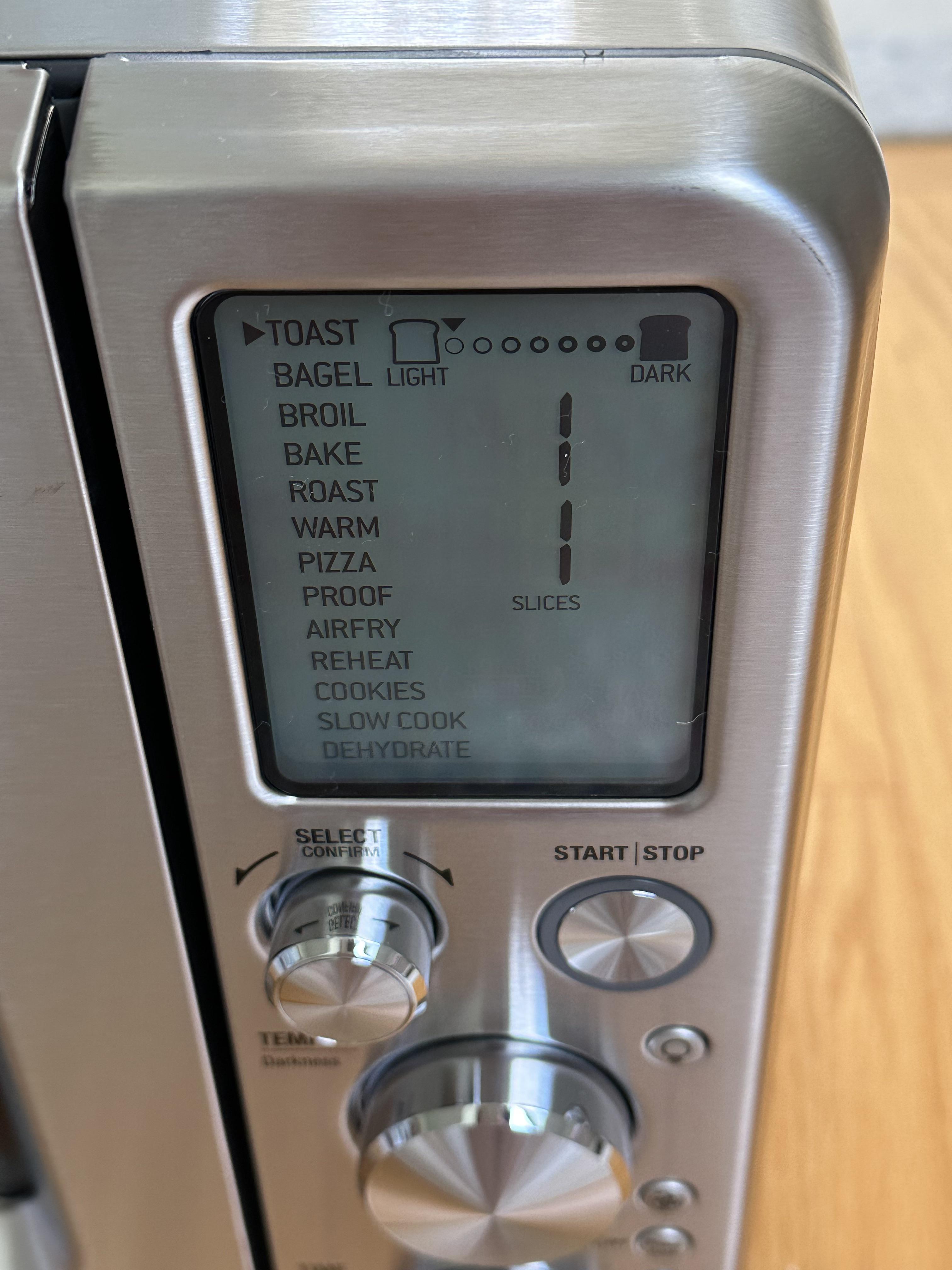 Is there any way to turn off the display on the Smart Oven Air Fryer