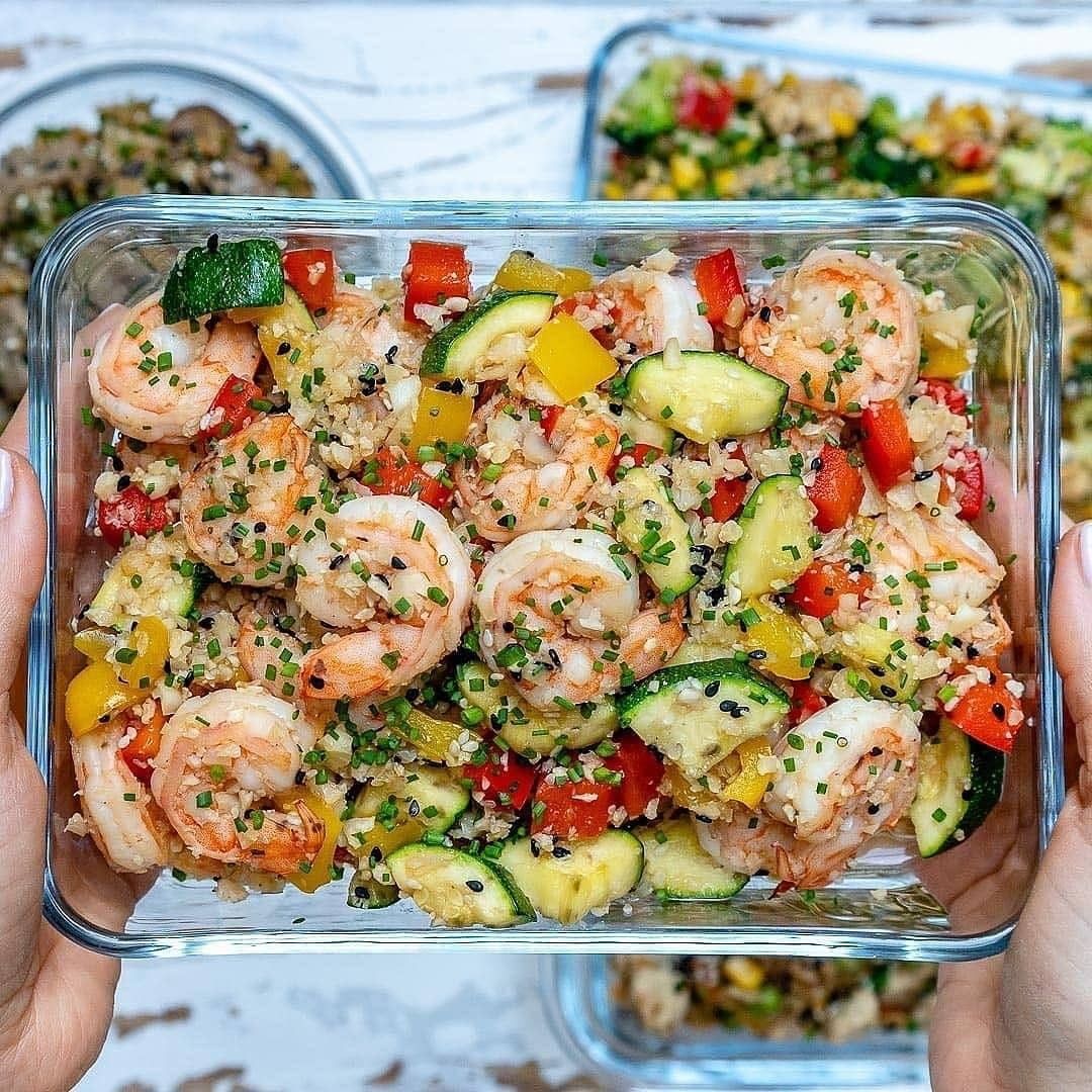 Shrimp Cauliflower Fried Rice 🍤🌱 recipes