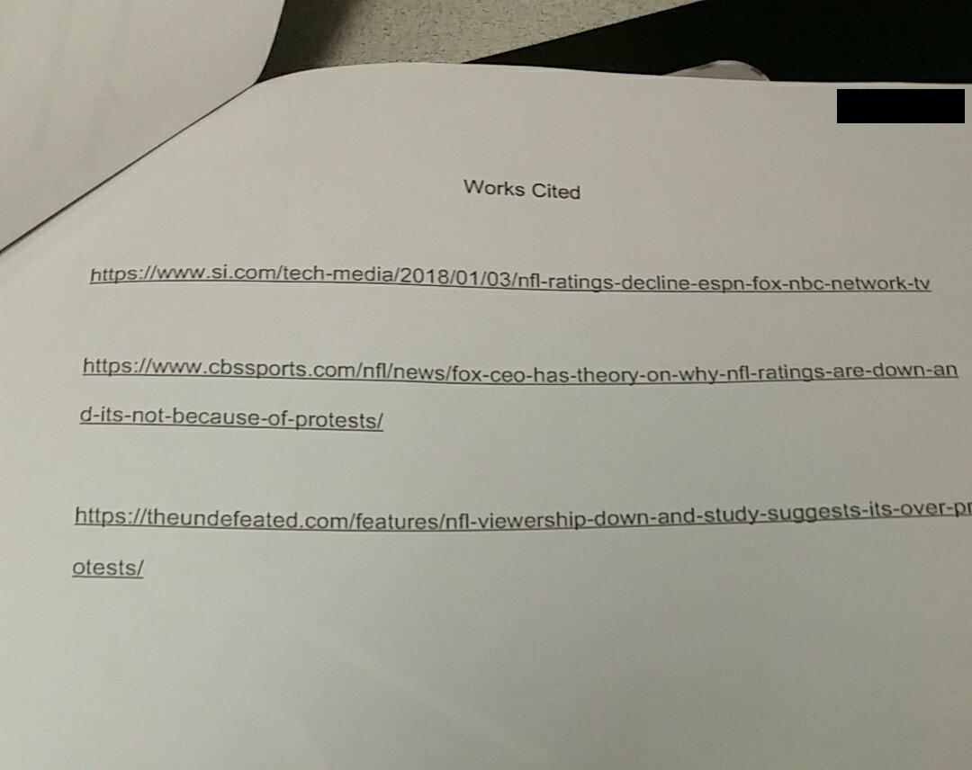 My Student's "MLAStyle" Works Cited Page r/mildlyinfuriating