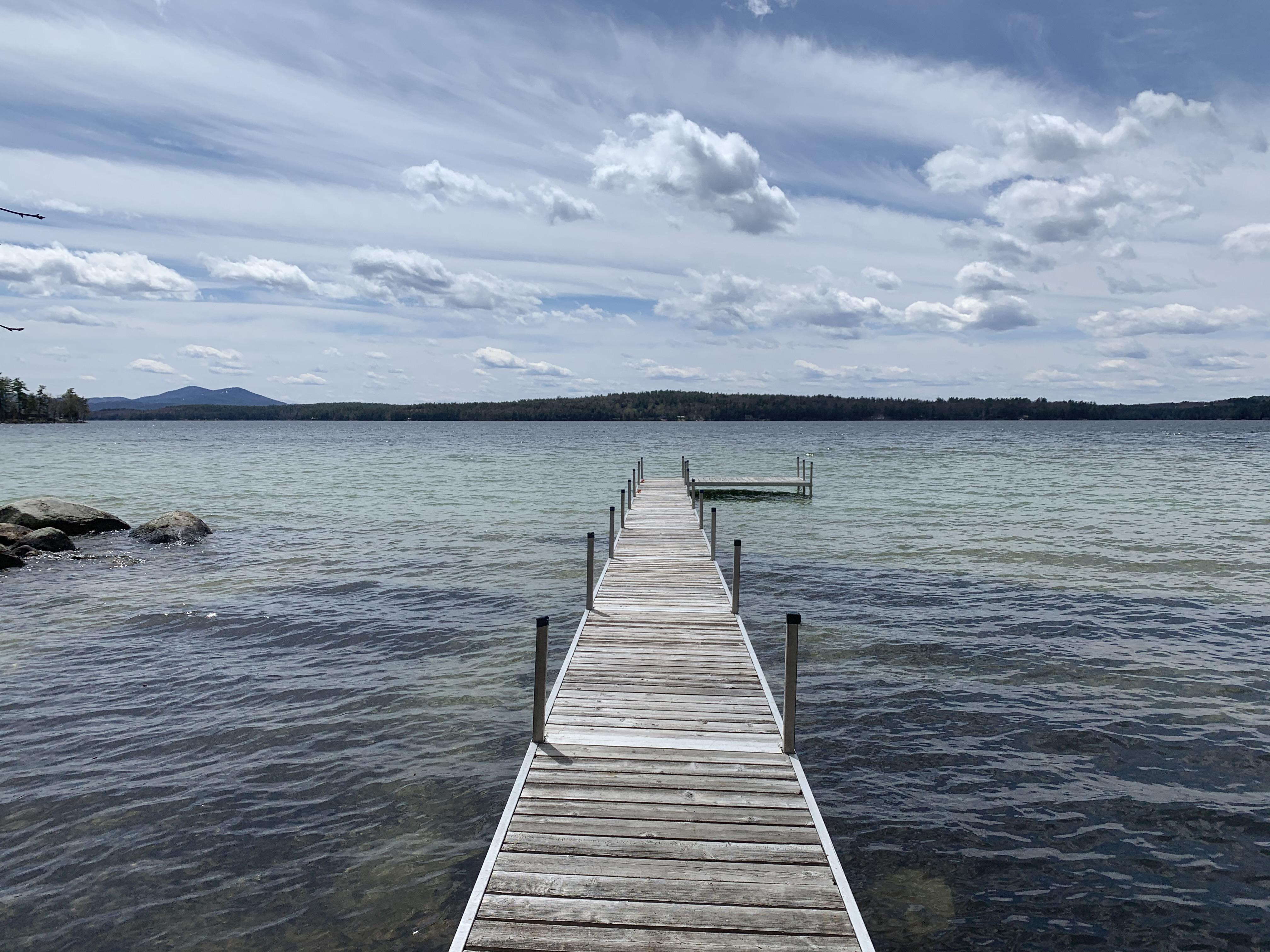 Got the dock in just in time for the snow (Moultonborough,NH). r