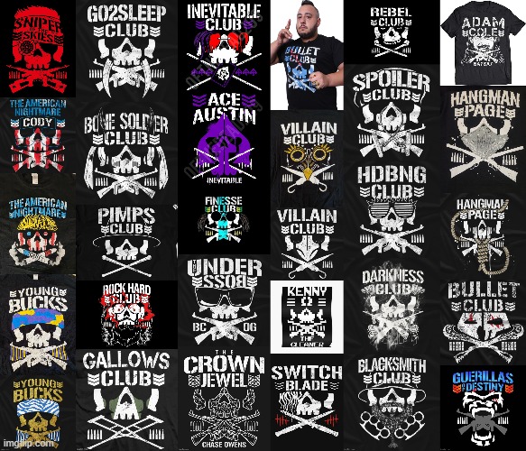 The many logos of Bullet Club members r/SquaredCircle