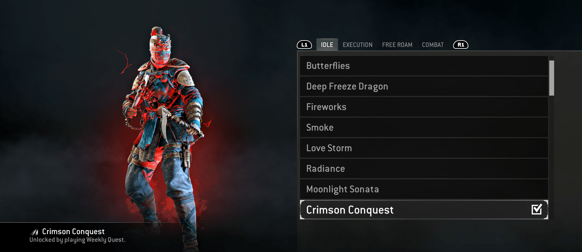 Got All Three Crimson Conquest Effects From the Weekly as Shinobi, AMA