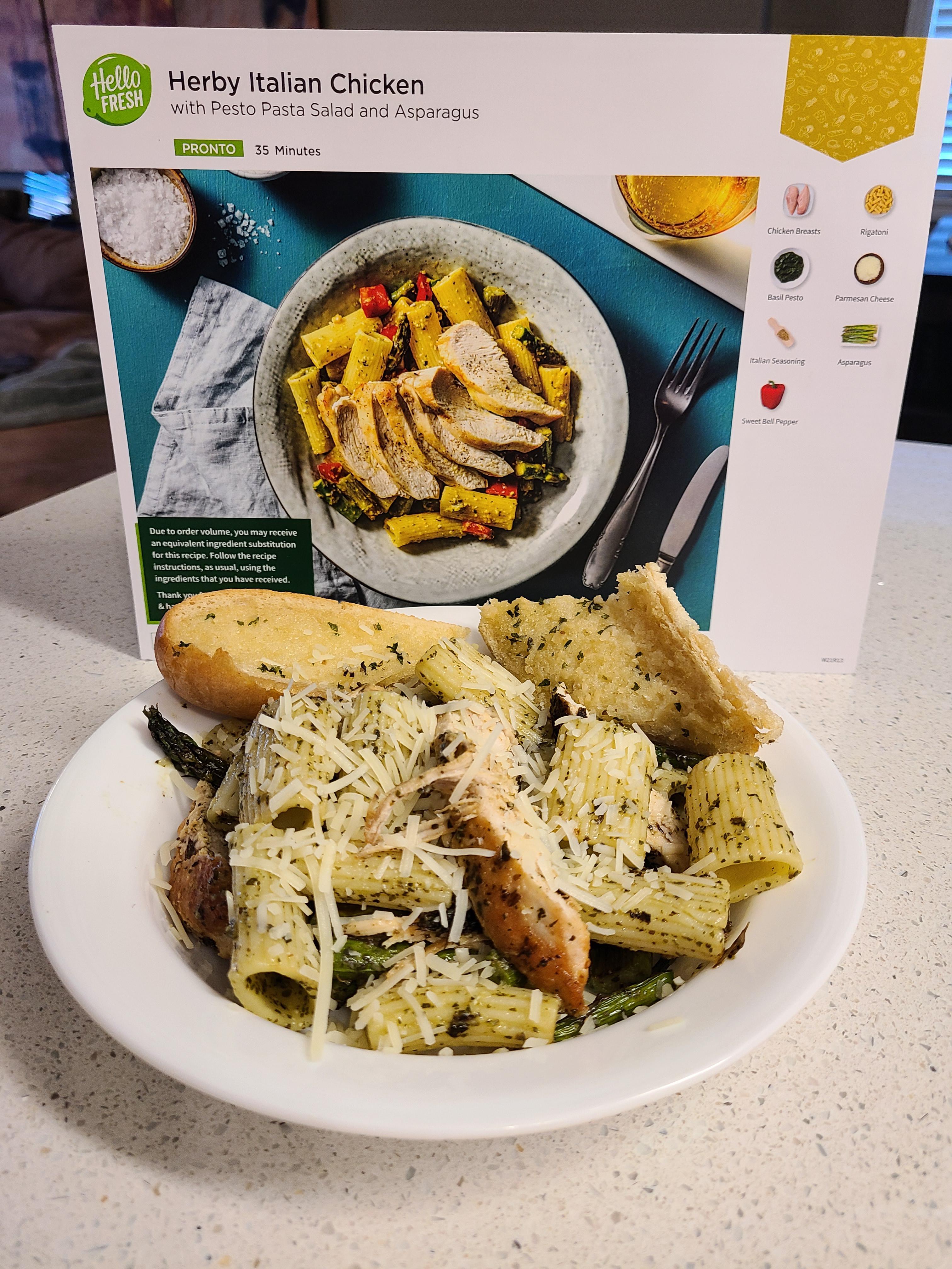 Herby Italian Chicken and Pesto Pasta with Asparagus (and yep I got the