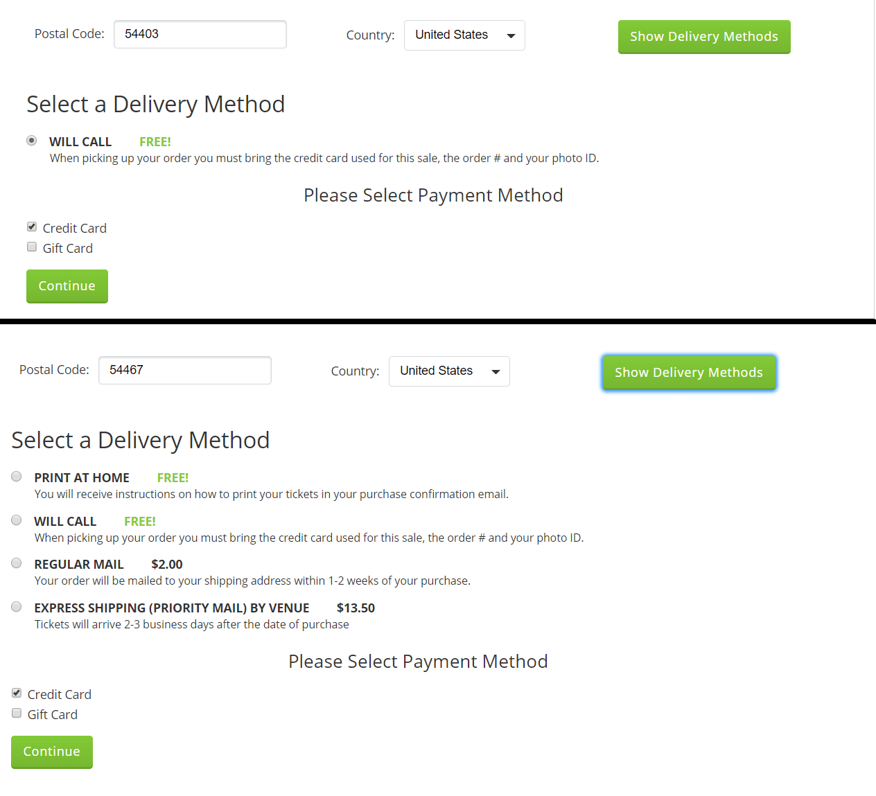 On etix your zip code affects your ability to print tickets at home