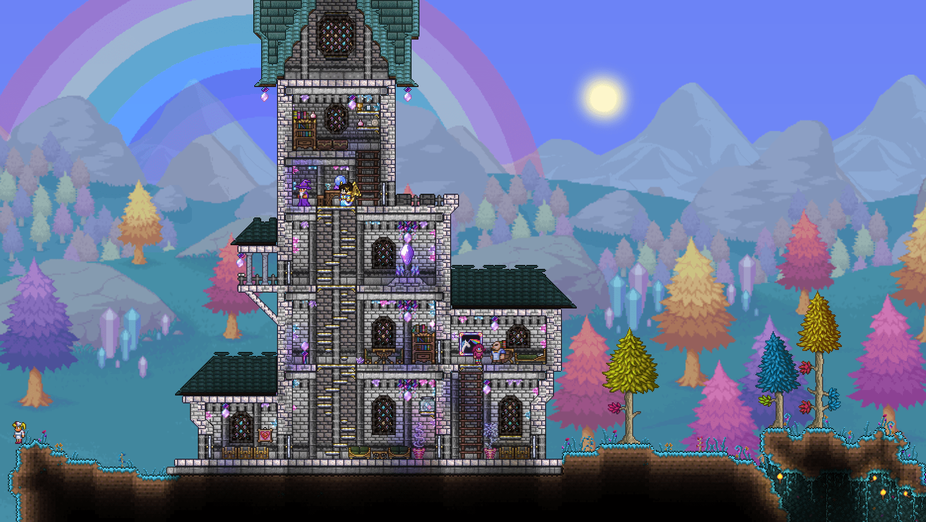 Hallow pylon by me r/TerrariaDesign