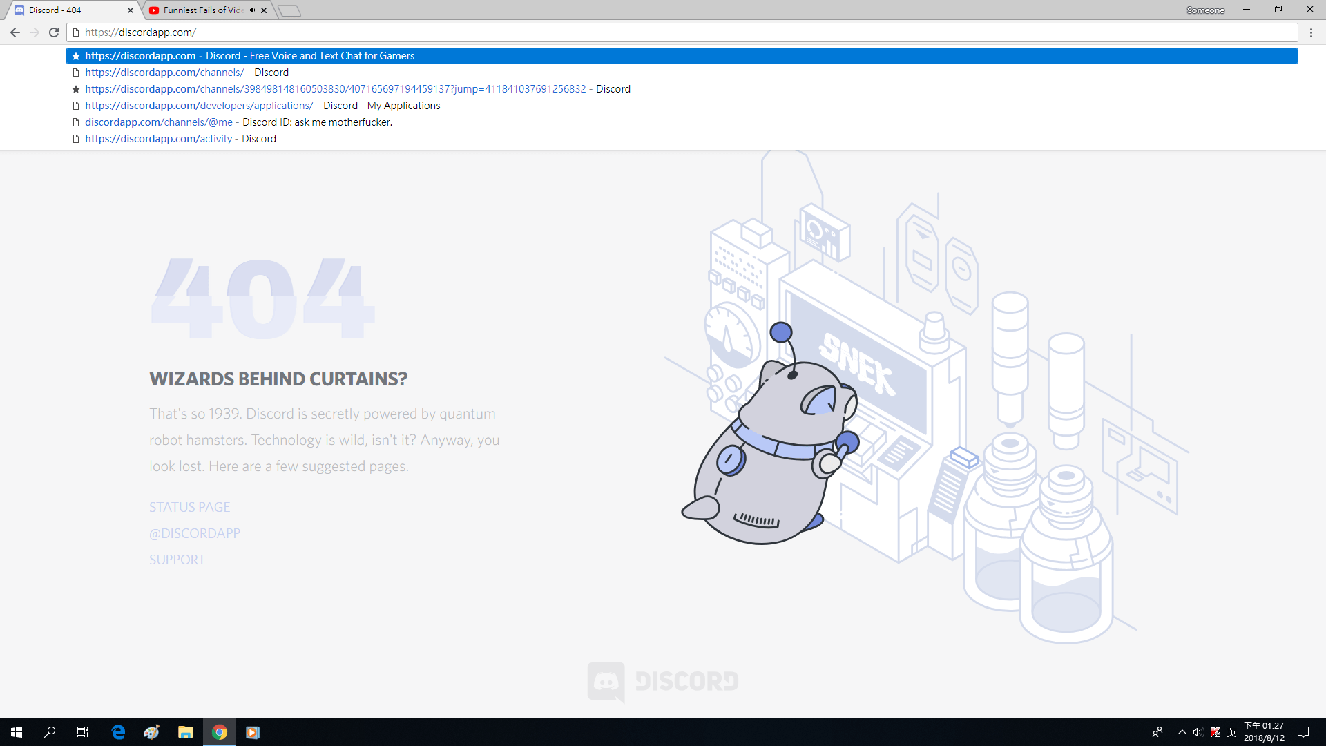 what the heck,discord say bad words (See in search bar) r/discordapp