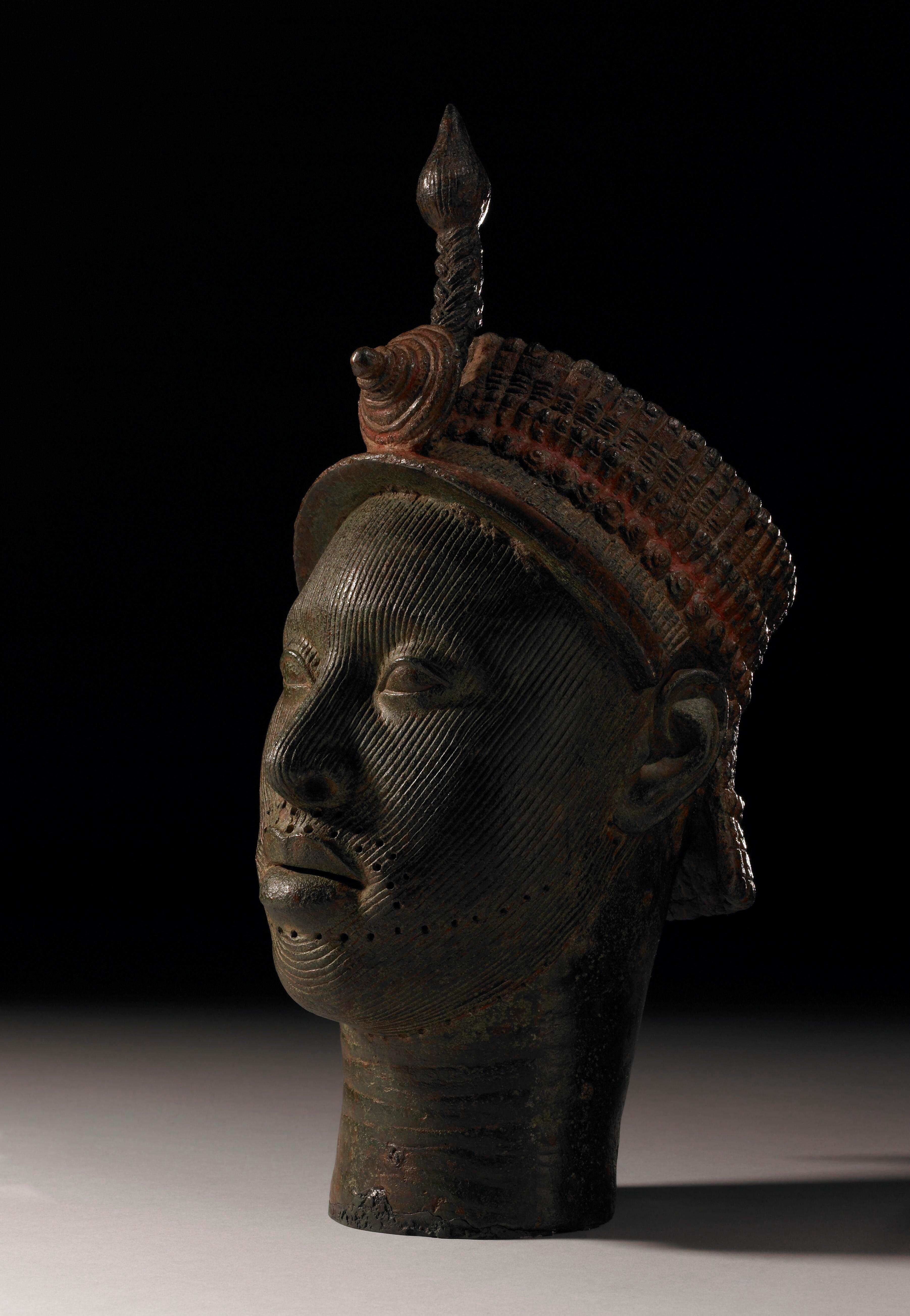 Brass/bronze head of an Ife King; 12th to 14th century, Nigeria