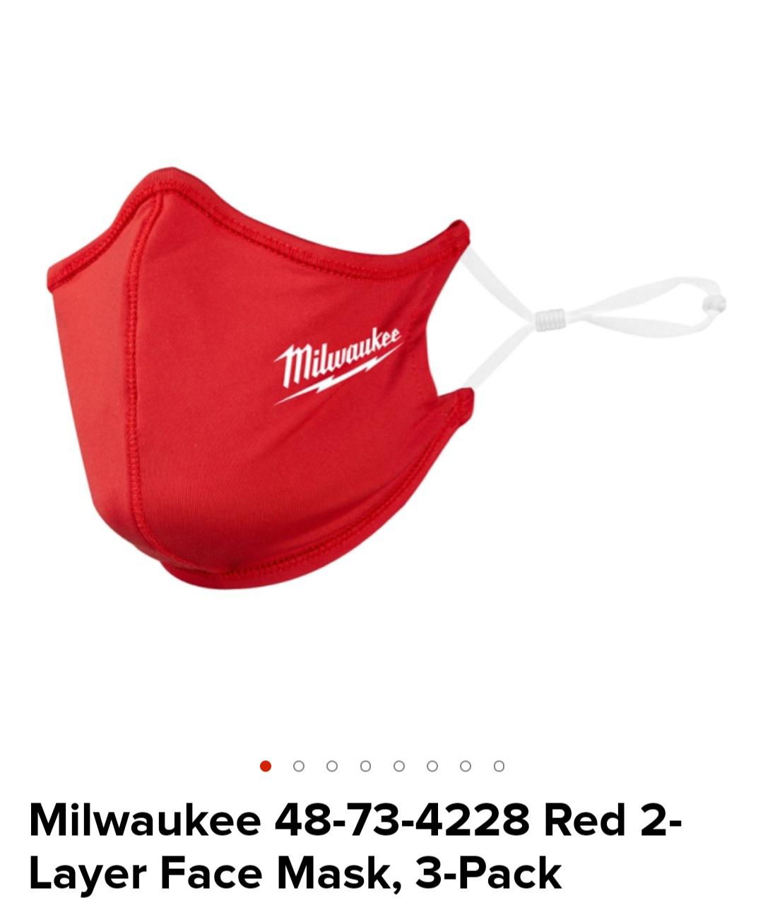 Milwaukee face masks available for preorder now! Red, grey and black