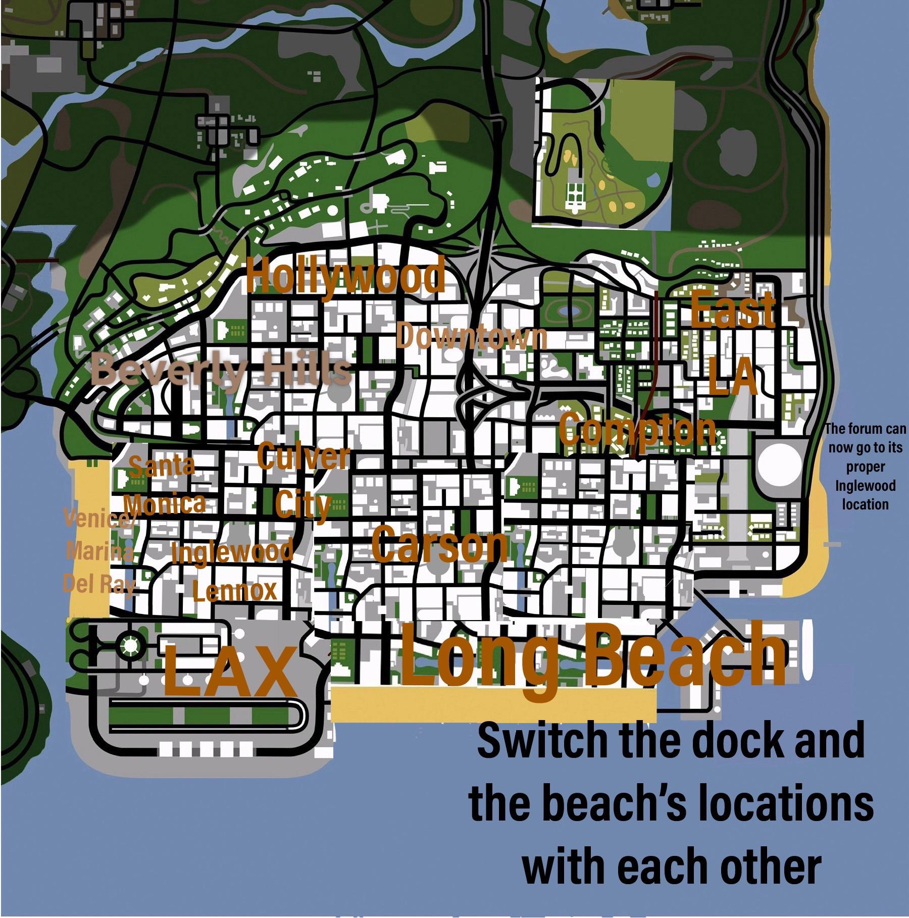 Somewhat Accurate Grand Theft Auto San Andreas map r/GTA