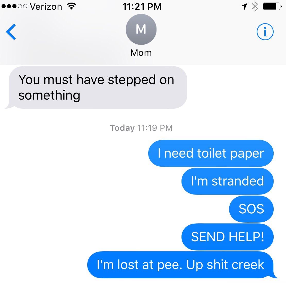 The one day my mom doesn't bring her phone to the bathroom. r/texts