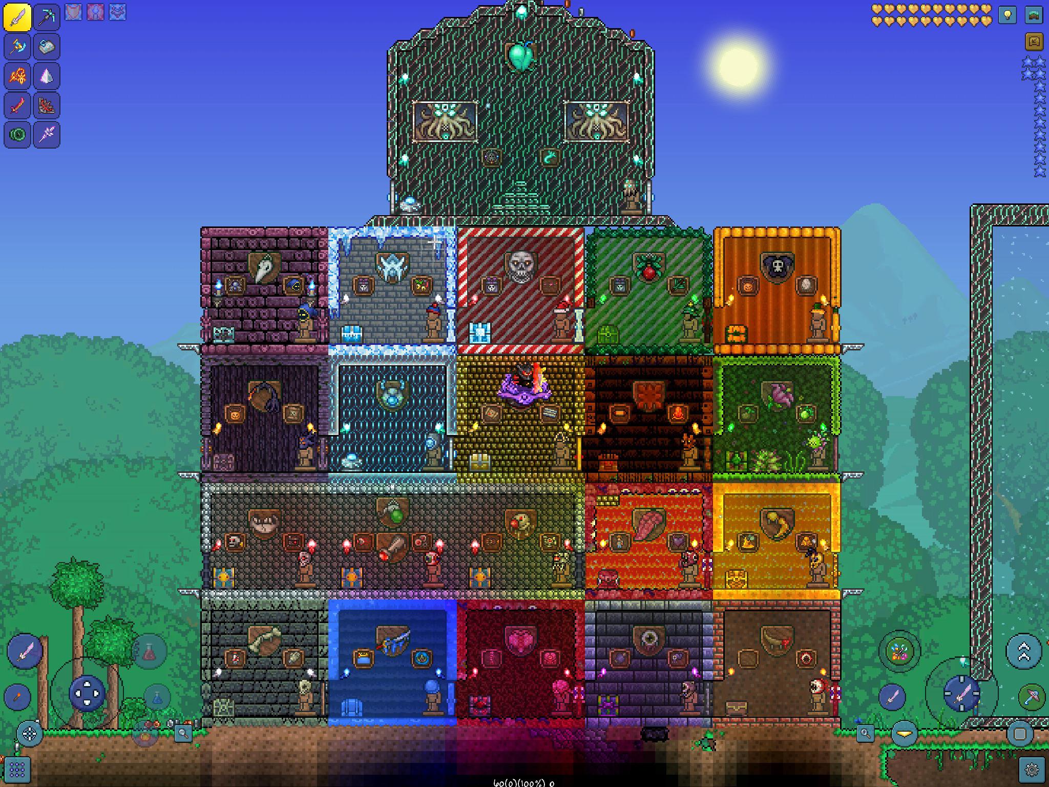 I made a shrine for every boss in the game, themed after each one with their trophy, mask, and a