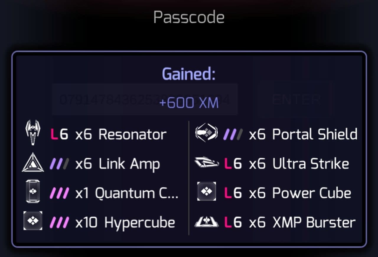 FS passcodes Ingress