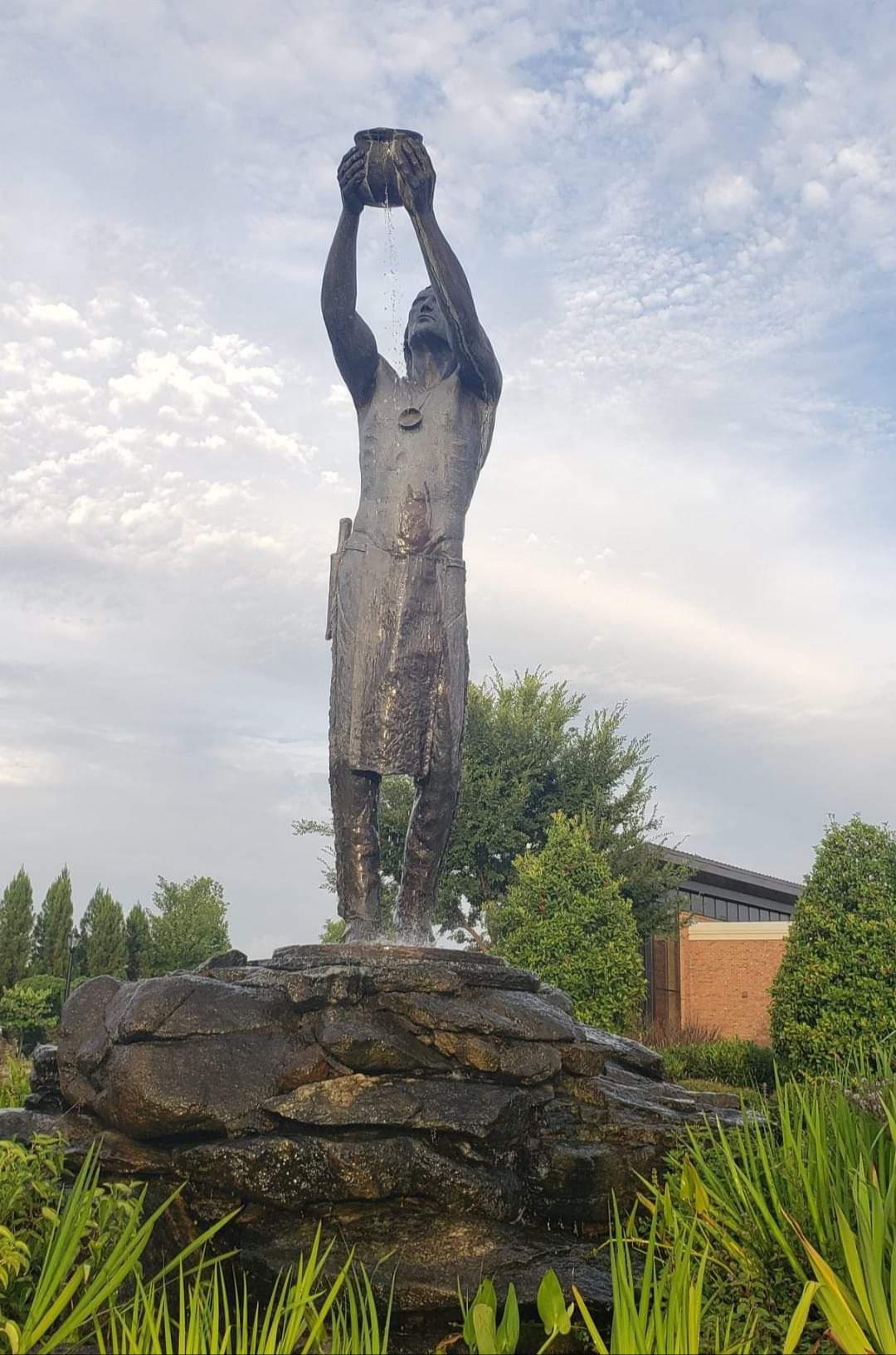 "Water Blessing" a statue by Doug Young at the downtown Greenville