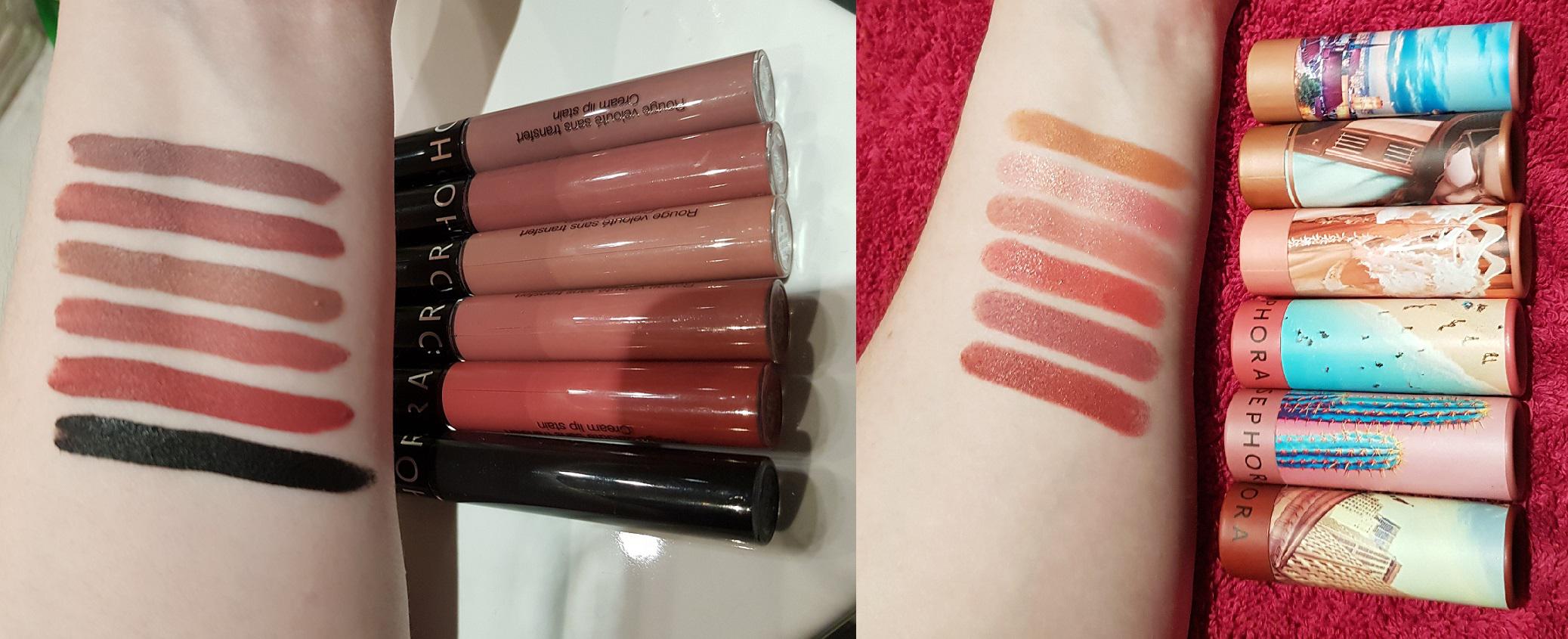 Some Sephora Cream lip stain & Lipstories r/swatchitforme