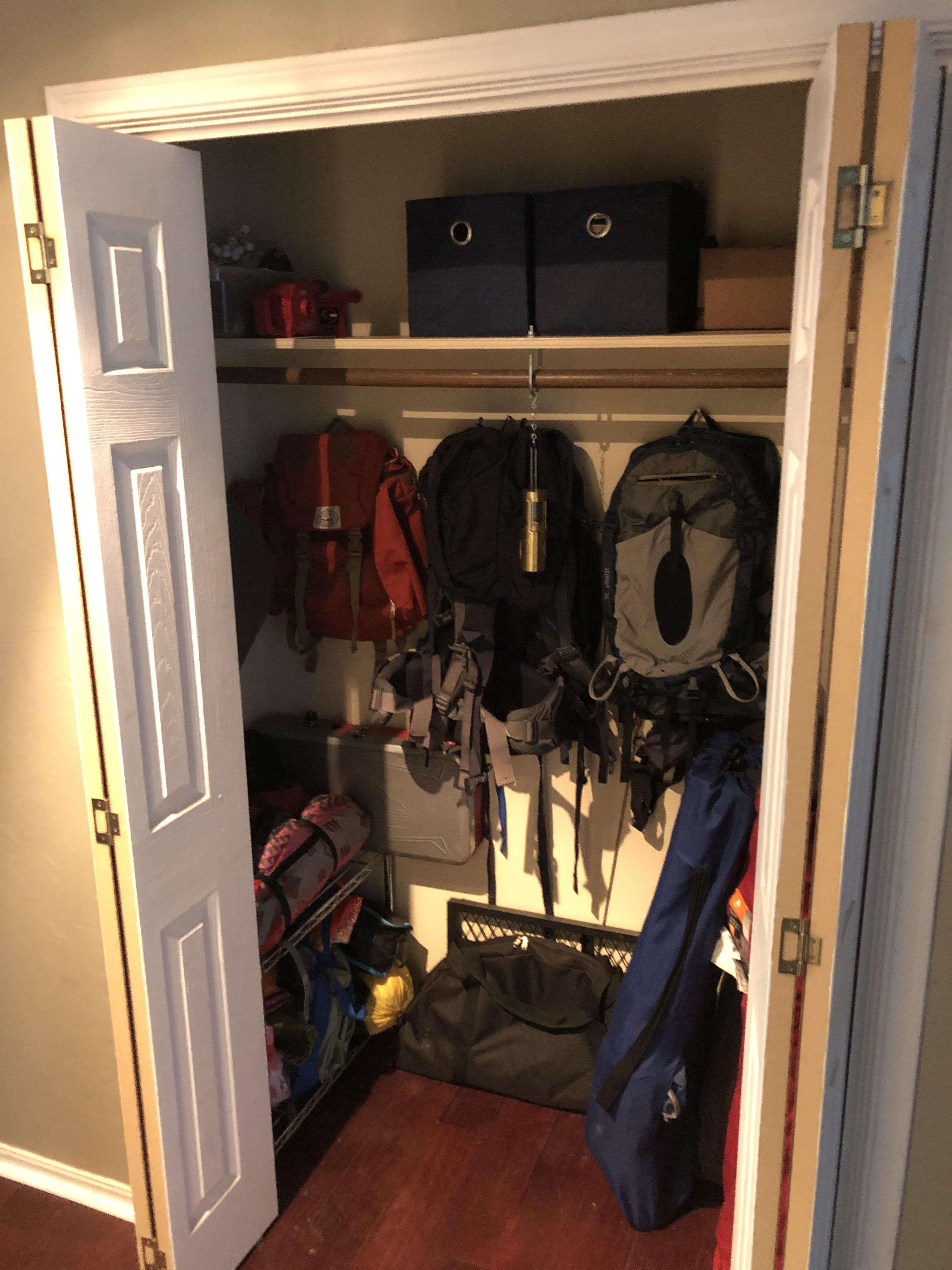 Converted my front coat closet to my gear closet for easy (un)loading