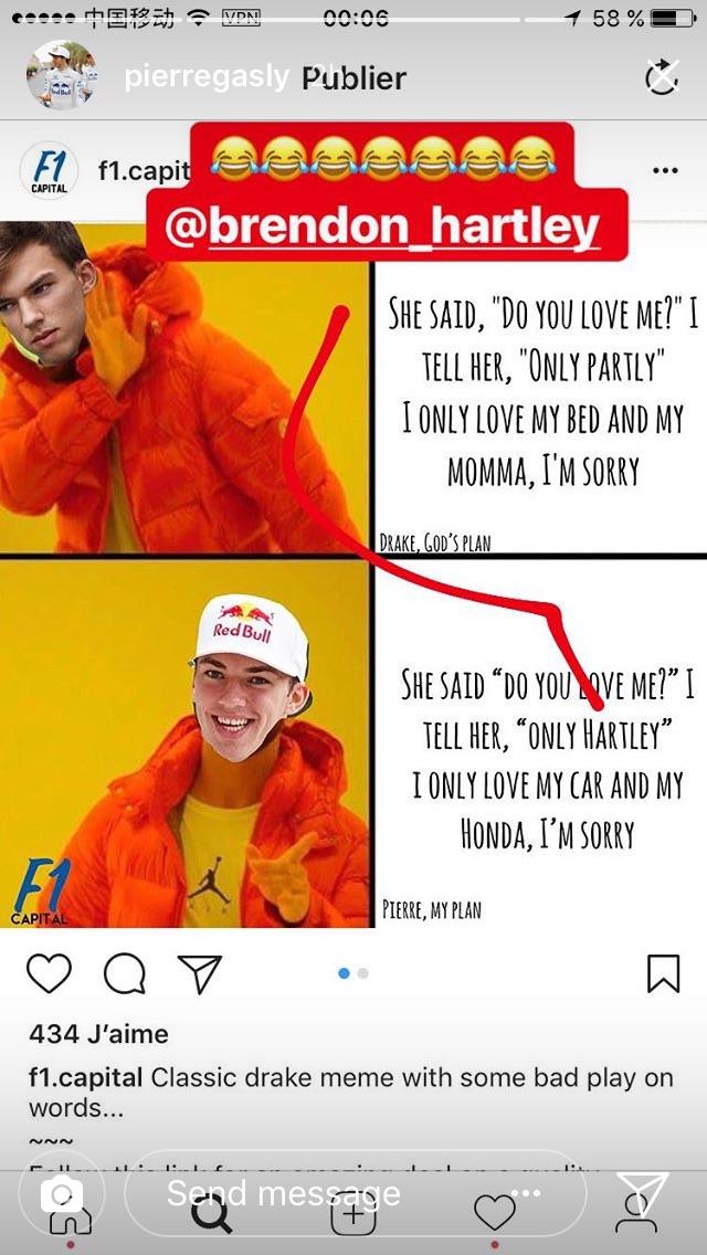 Pierre Gasly has transcended into meme lord. r/formula1